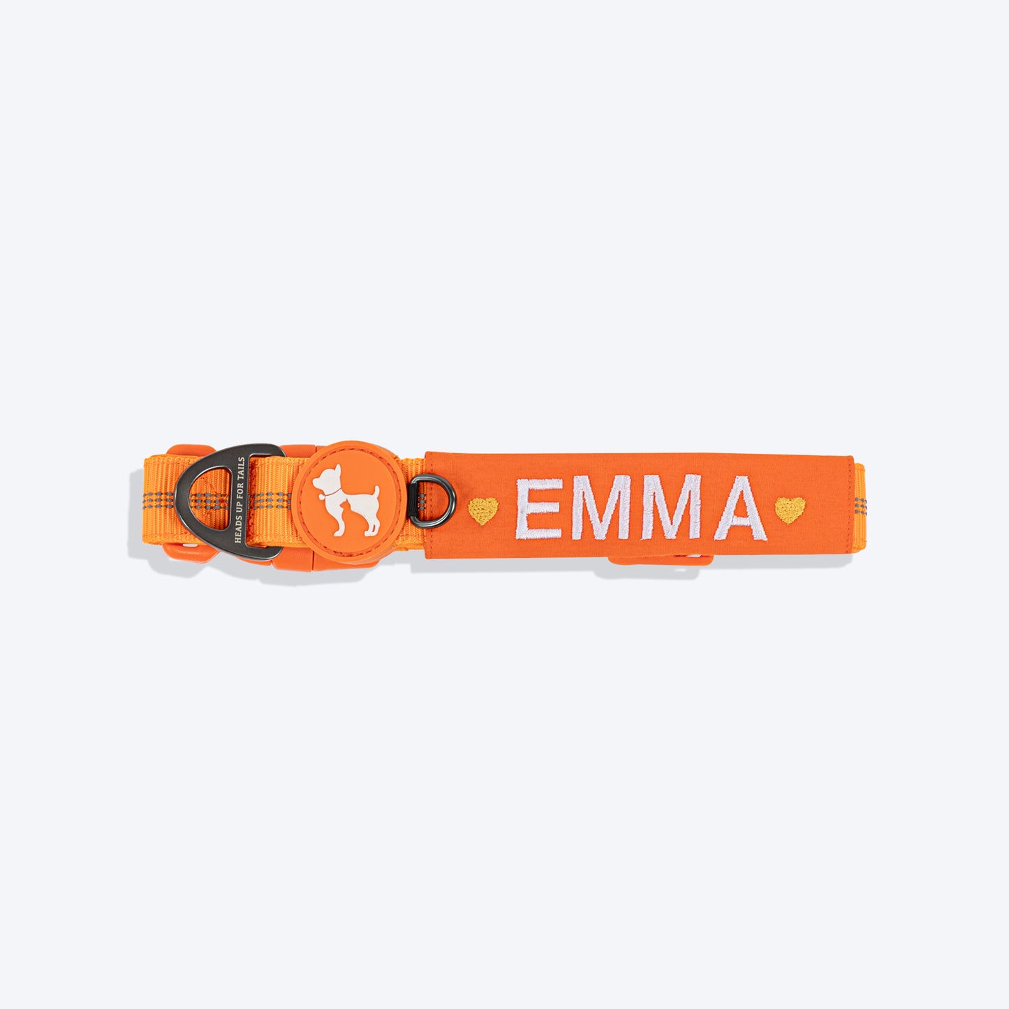 HUFT Xplorers Personalised Dog Collar - Orange - Heads Up For Tails