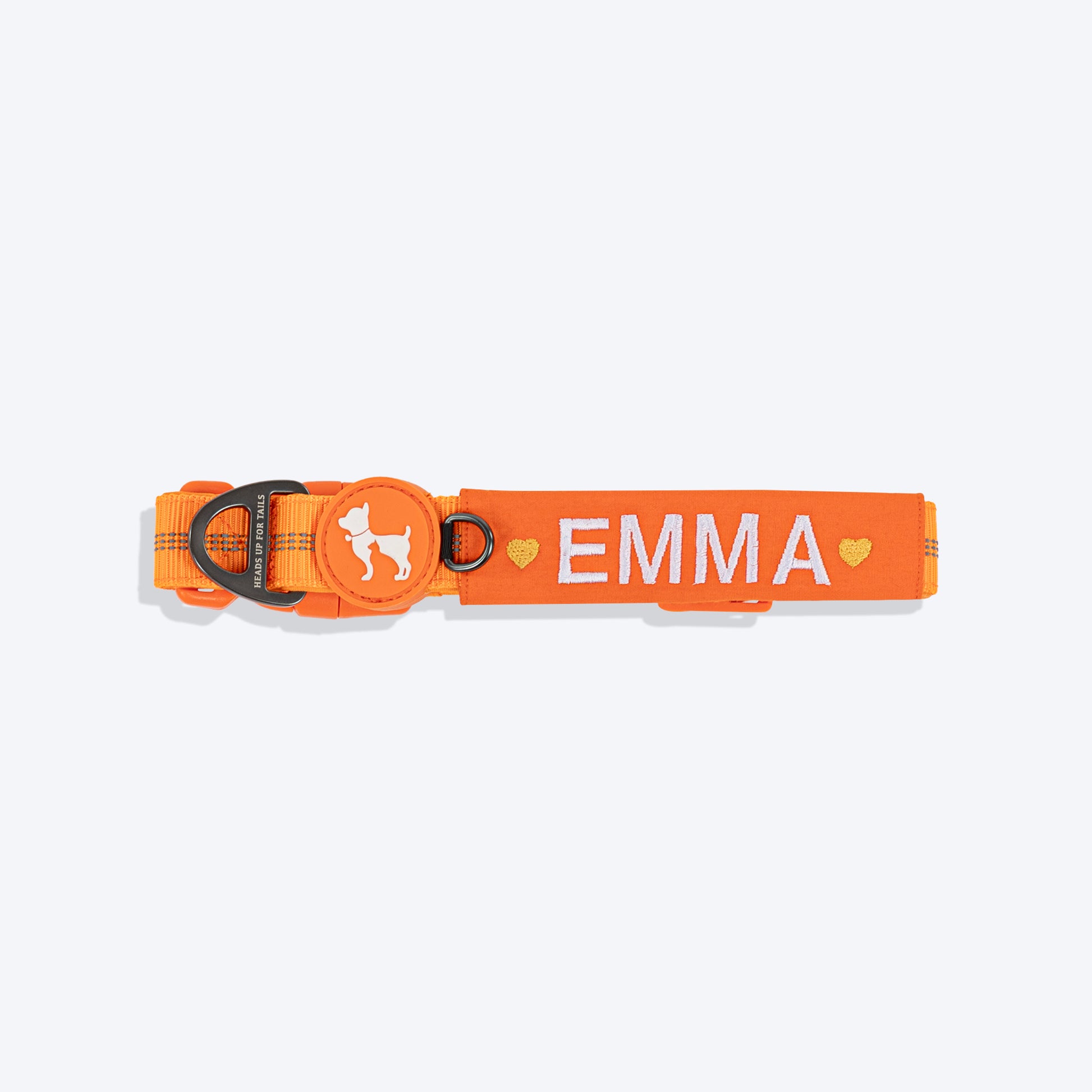 HUFT Xplorers Personalised Dog Collar - Orange - Heads Up For Tails