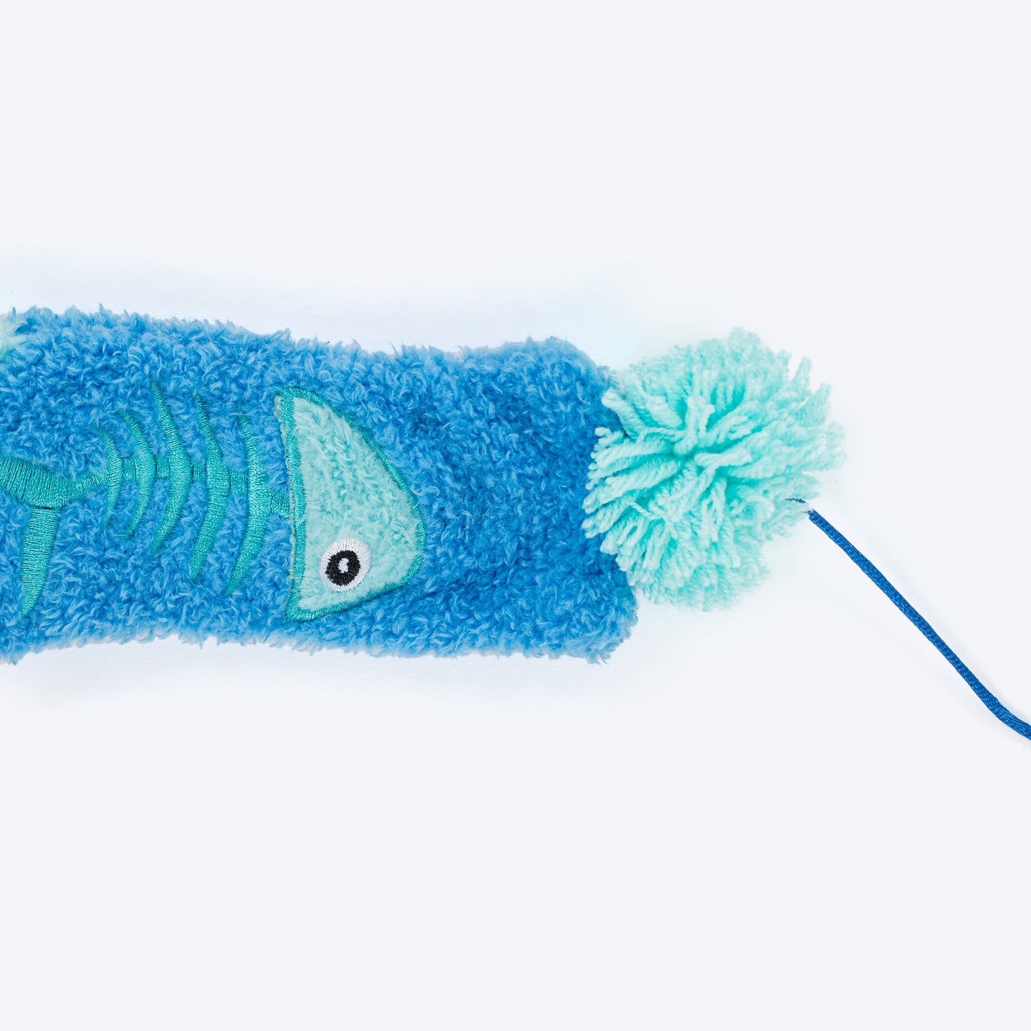 HUFT Fishin' Socks Wand Toy With Catnip For Cat - Blue - Heads Up For Tails