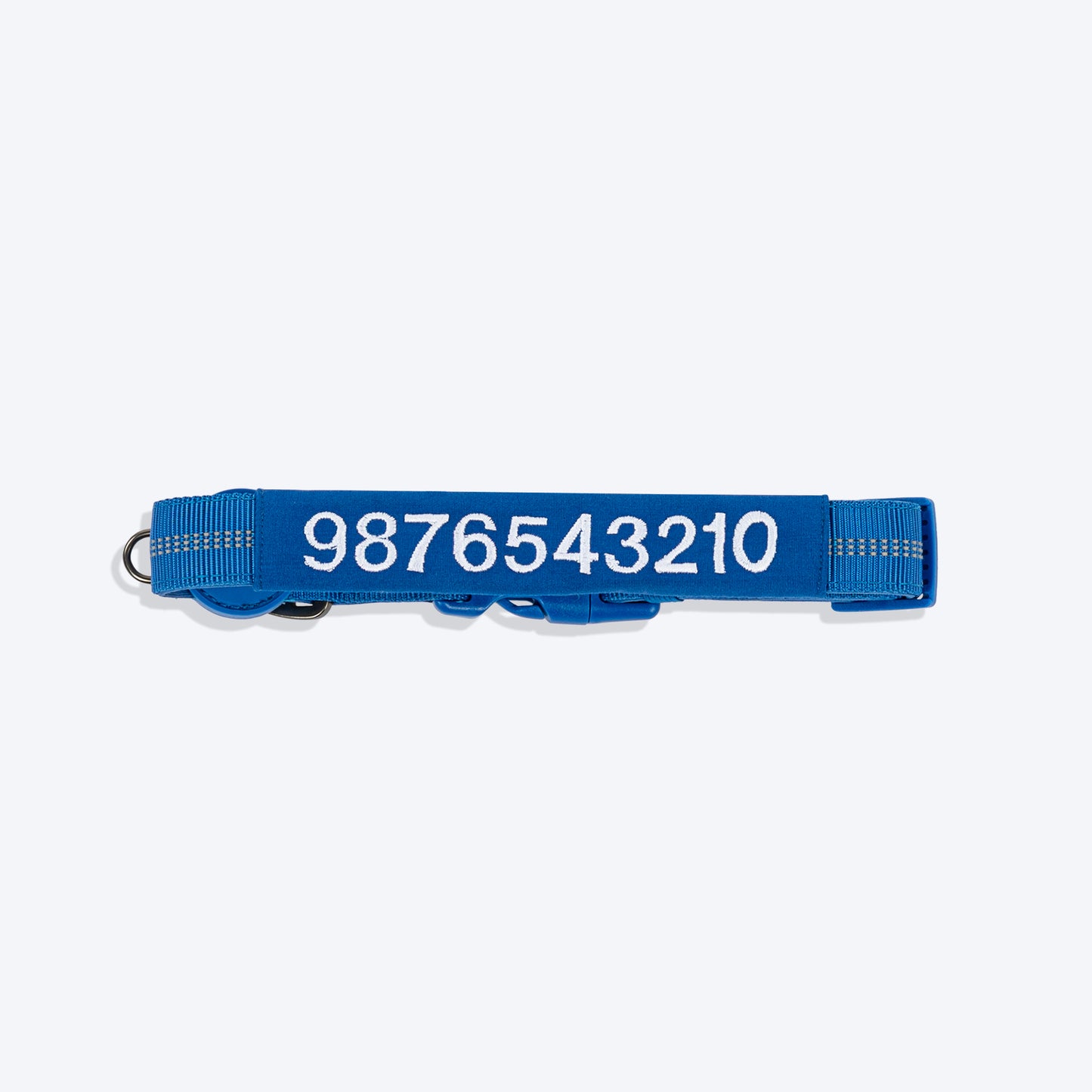 HUFT Personalised Xplorers (Mobile No.) Dog Collar - Blue - Heads Up For Tails