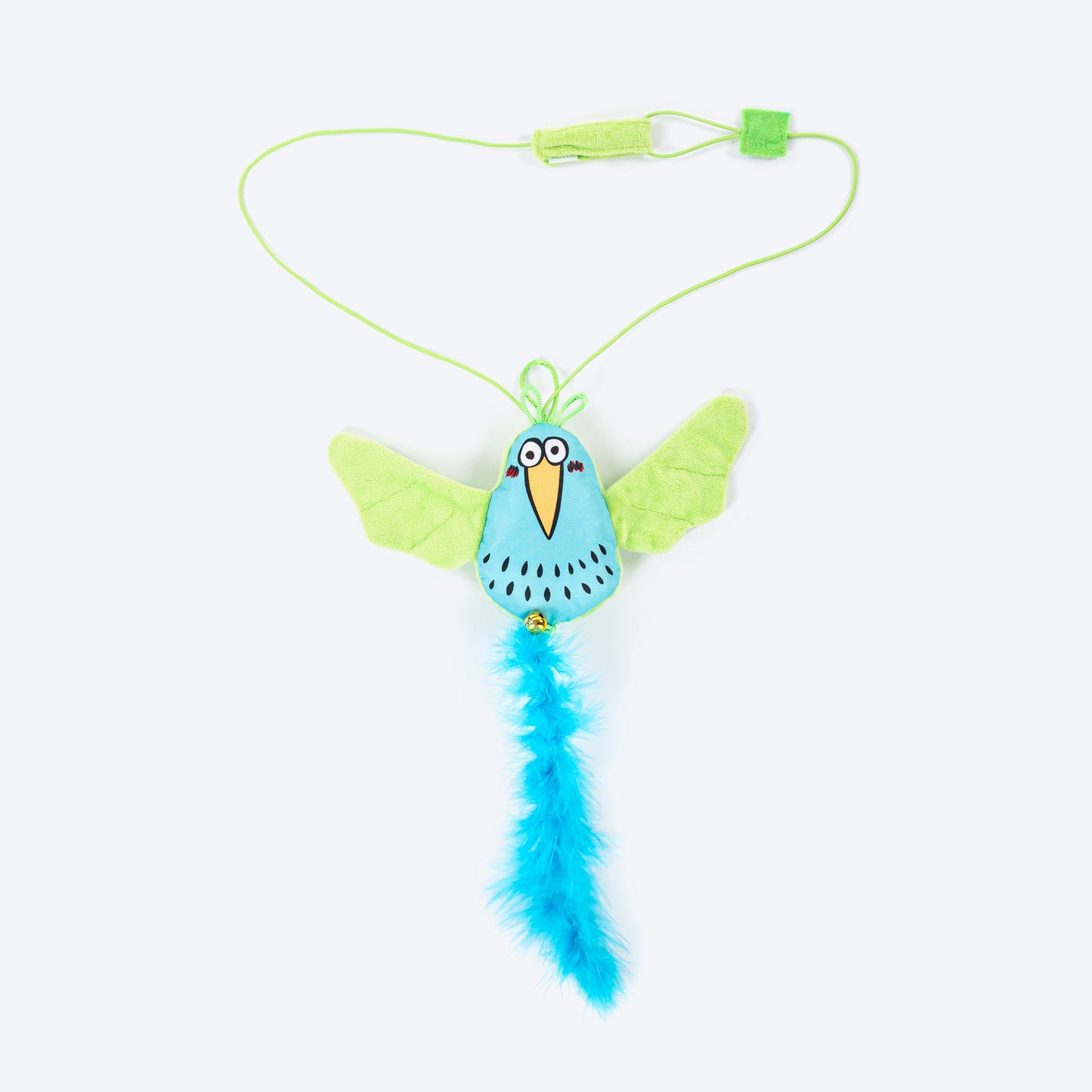 HUFT Flying Birdy Teaser Toy With Catnip For Cat - Blue & Green - Heads Up For Tails
