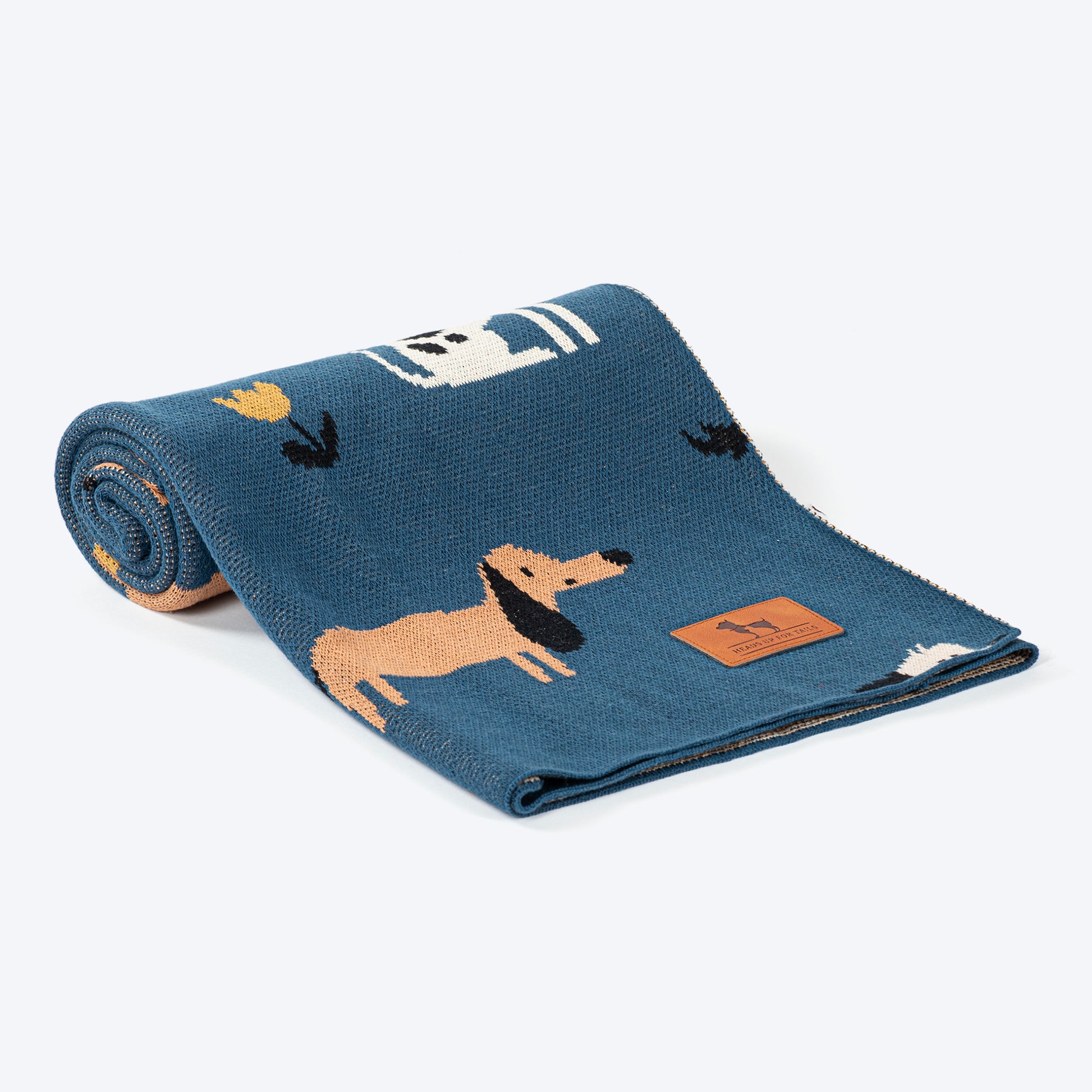 HUFT Bark & Bloom Blanket For Dog - Blue - Heads Up For Tails