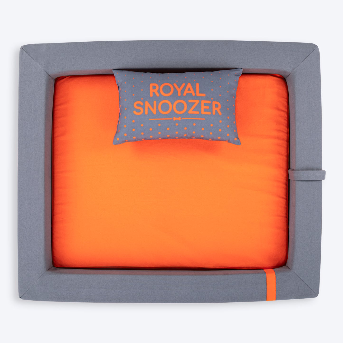 HUFT Royal Snooze Bed for Dog - Grey & Orange - Heads Up For Tails