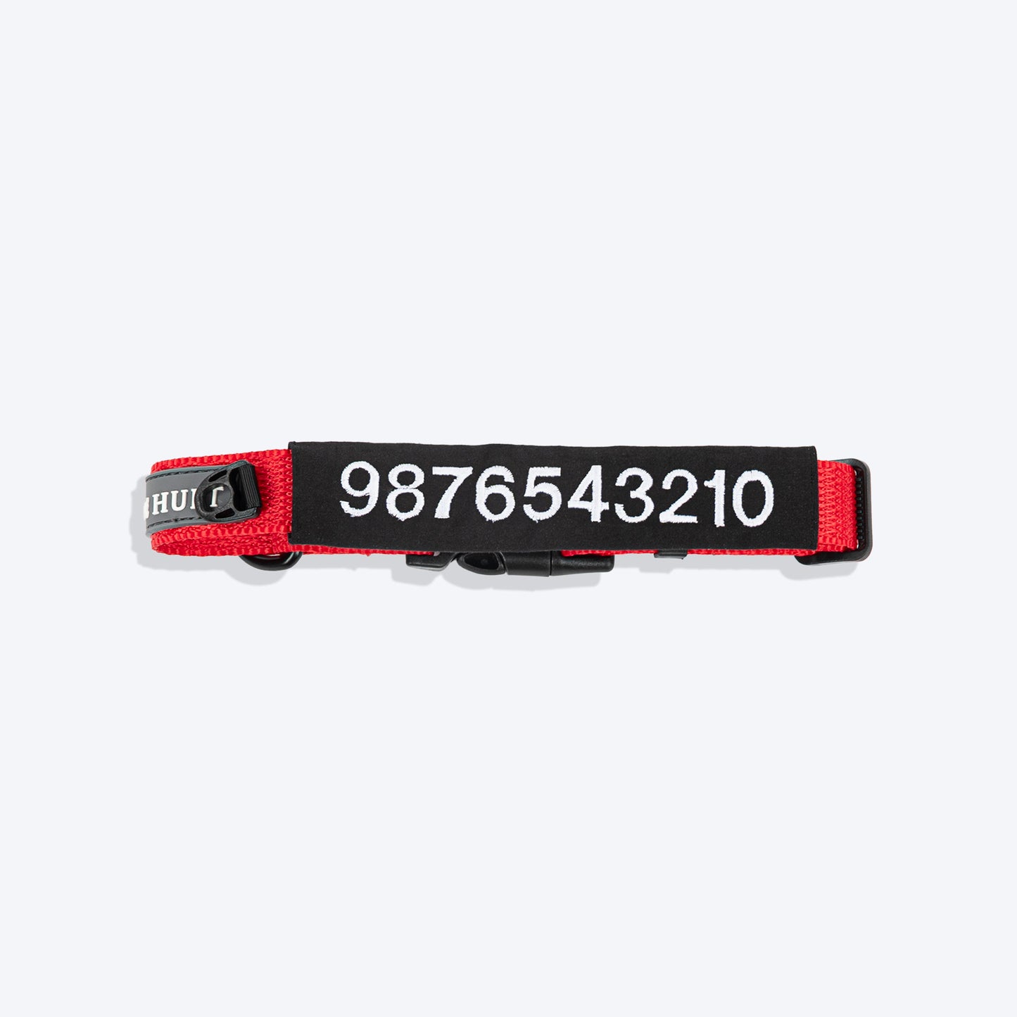 HUFT Classic Personalised (Mobile No.) Dog Collar - Cherry Red - Heads Up For Tails