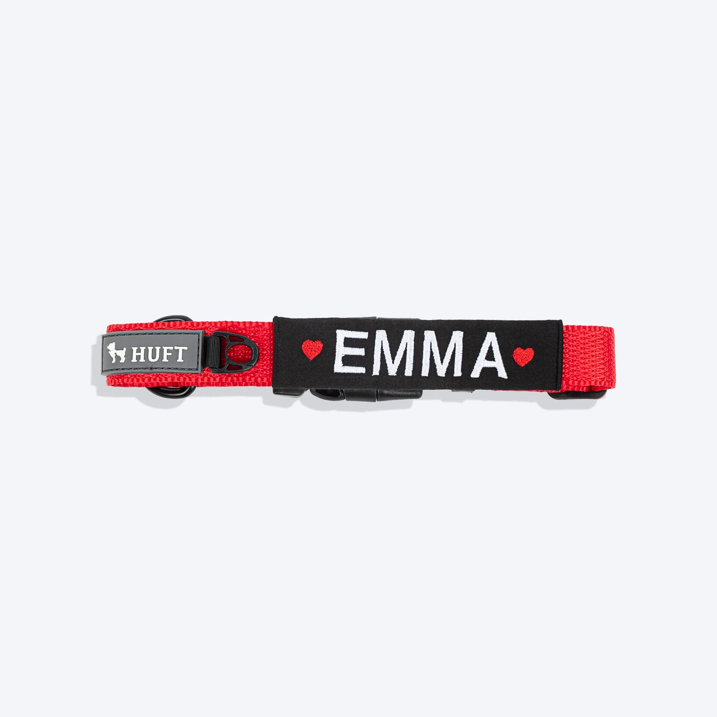 HUFT Classic Personalised Dog Collar - Cherry Red - Heads Up For Tails