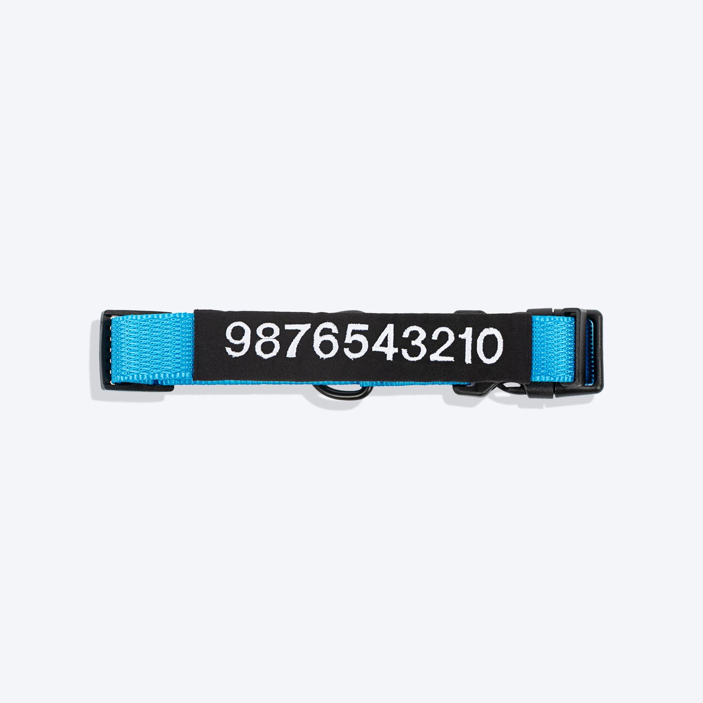 HUFT Classic Personalised (Mobile No.) Dog Collar - Ocean Blue - Heads Up For Tails