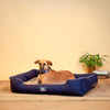 HUFT Classic Lounger Dog Bed - Grey & Navy - Heads Up For Tails