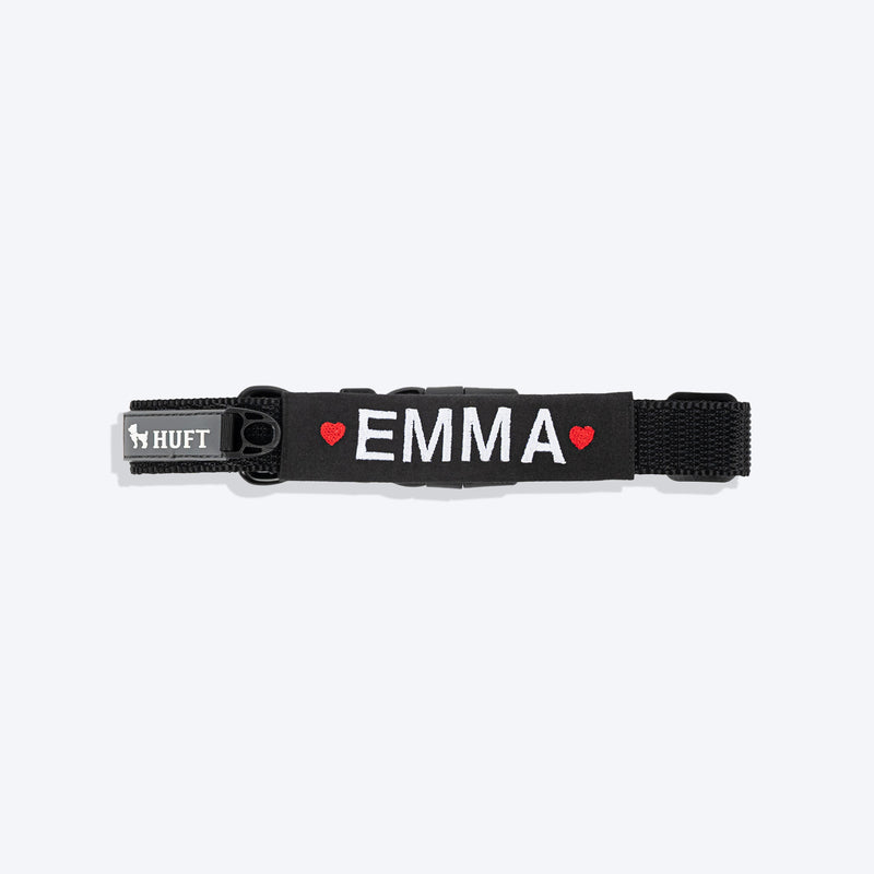 HUFT Classic Personalised Dog Collar - Coal Black - Heads Up For Tails