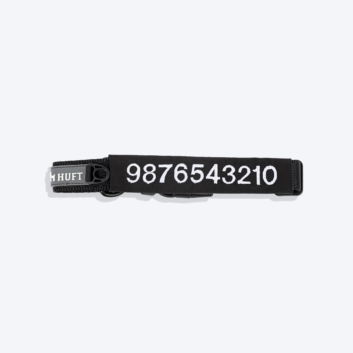 HUFT Classic Personalised (Mobile No.) Dog Collar - Coal Black - Heads Up For Tails