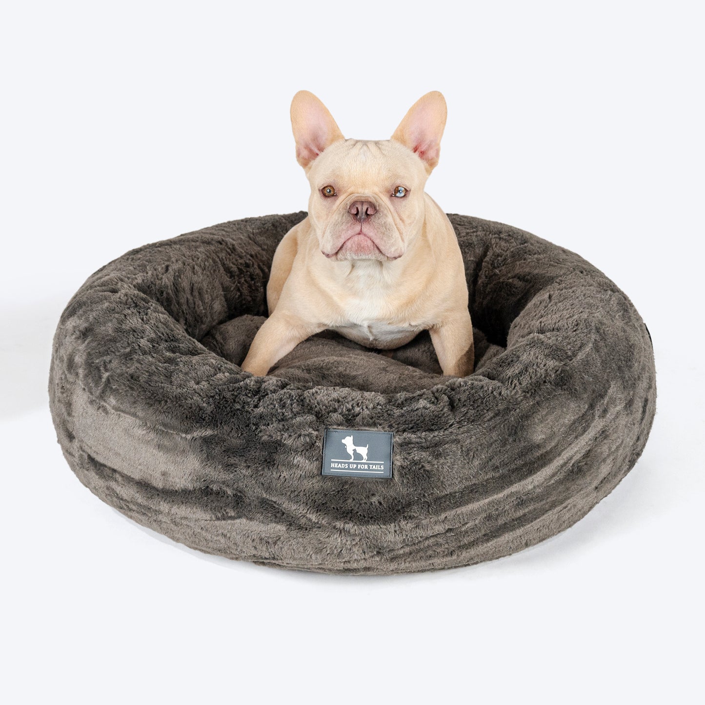HUFT Snuggle Sphere Donut Bed For Dog & Cat - Grey - Heads Up For Tails