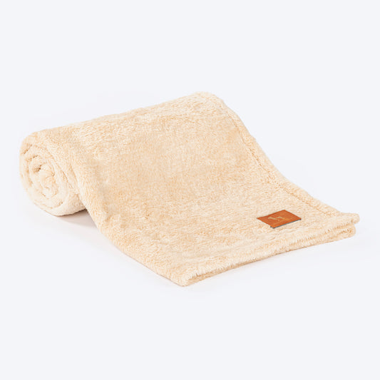 HUFT Furry Wrap Blanket For Dog & Cat - Cream - Heads Up For Tails