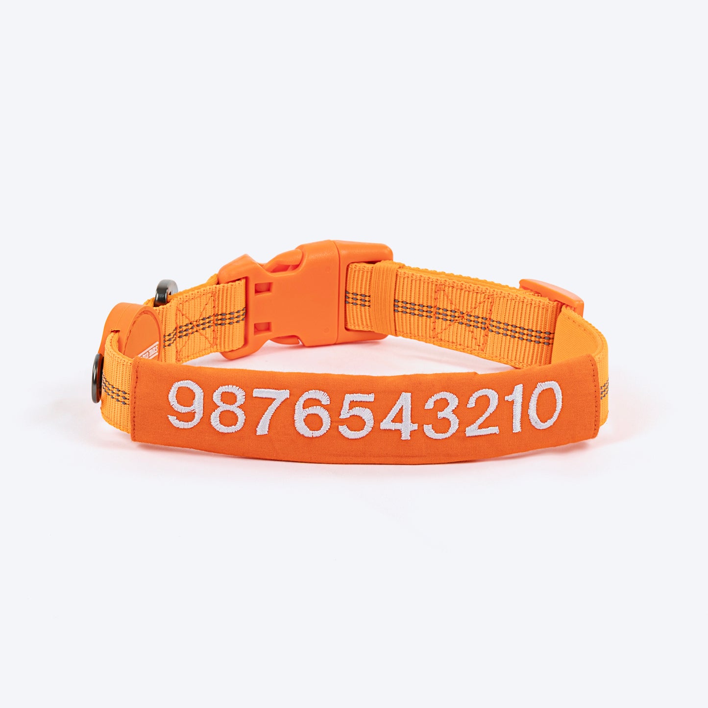 HUFT Personalised Xplorers (Mobile No.) Dog Collar - Orange - Heads Up For Tails