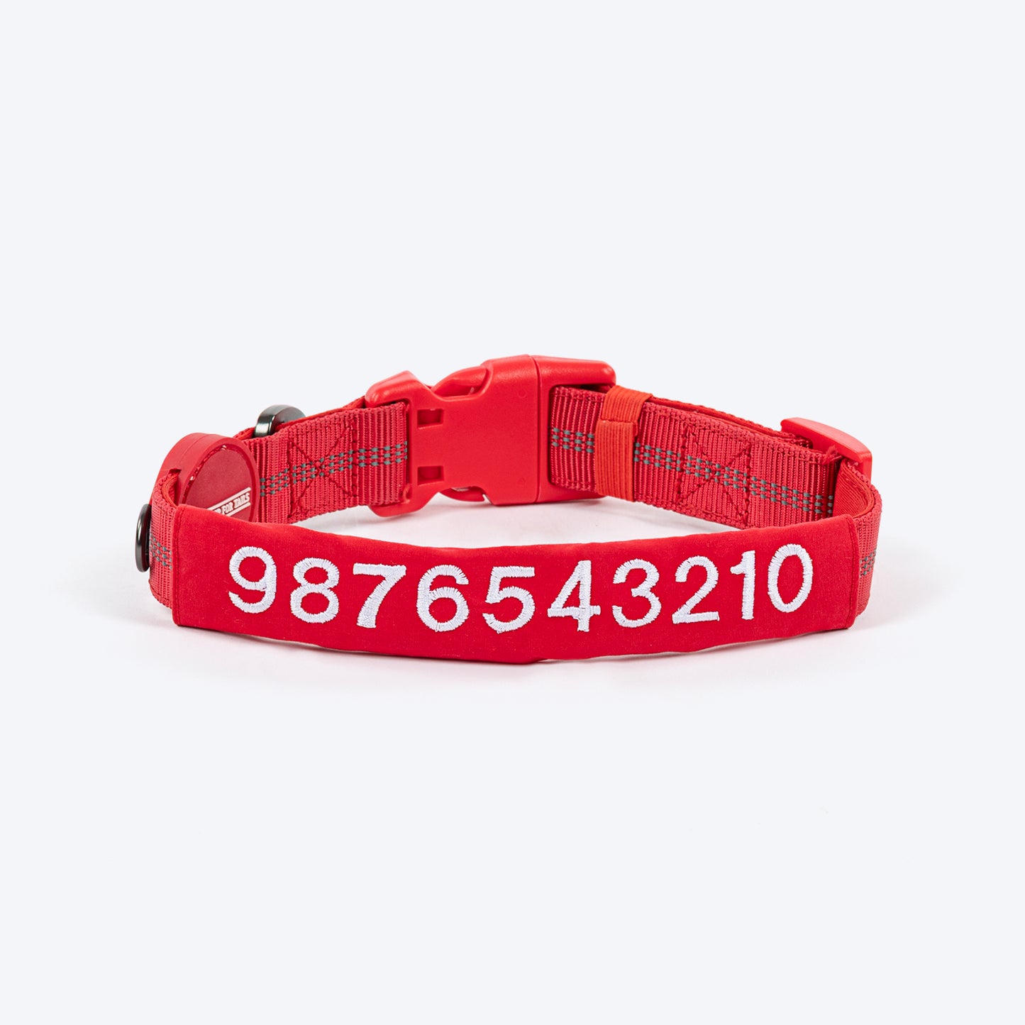 HUFT Personalised Xplorers (Mobile No.) Dog Collar - Red - Heads Up For Tails
