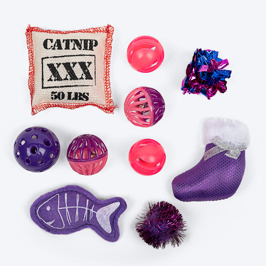 HUFT Meow Mix Play Pack Assorted (With Catnip Inside) Cat Toy - Pack of 10_01
