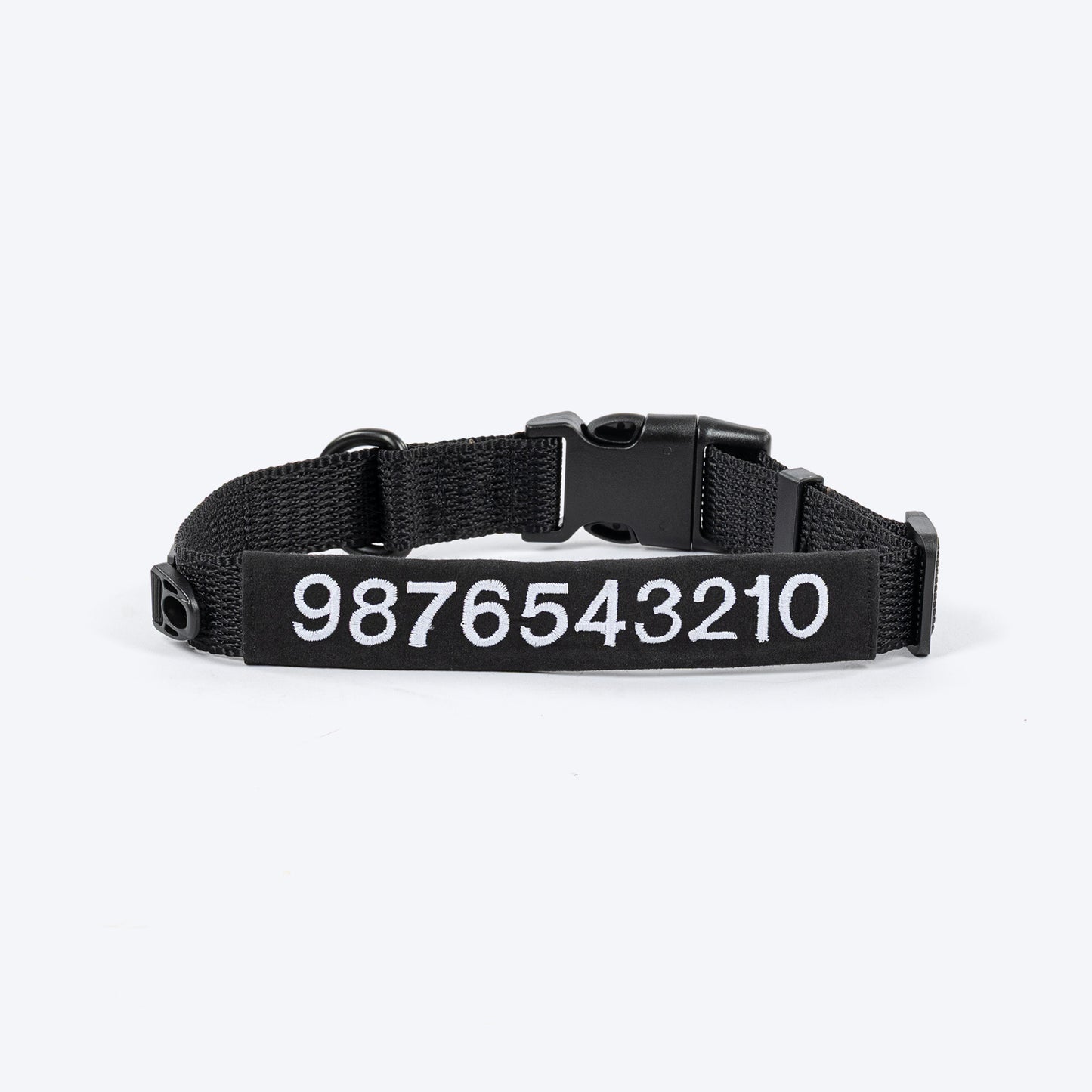 HUFT Classic Personalised (Mobile No.) Dog Collar - Coal Black - Heads Up For Tails
