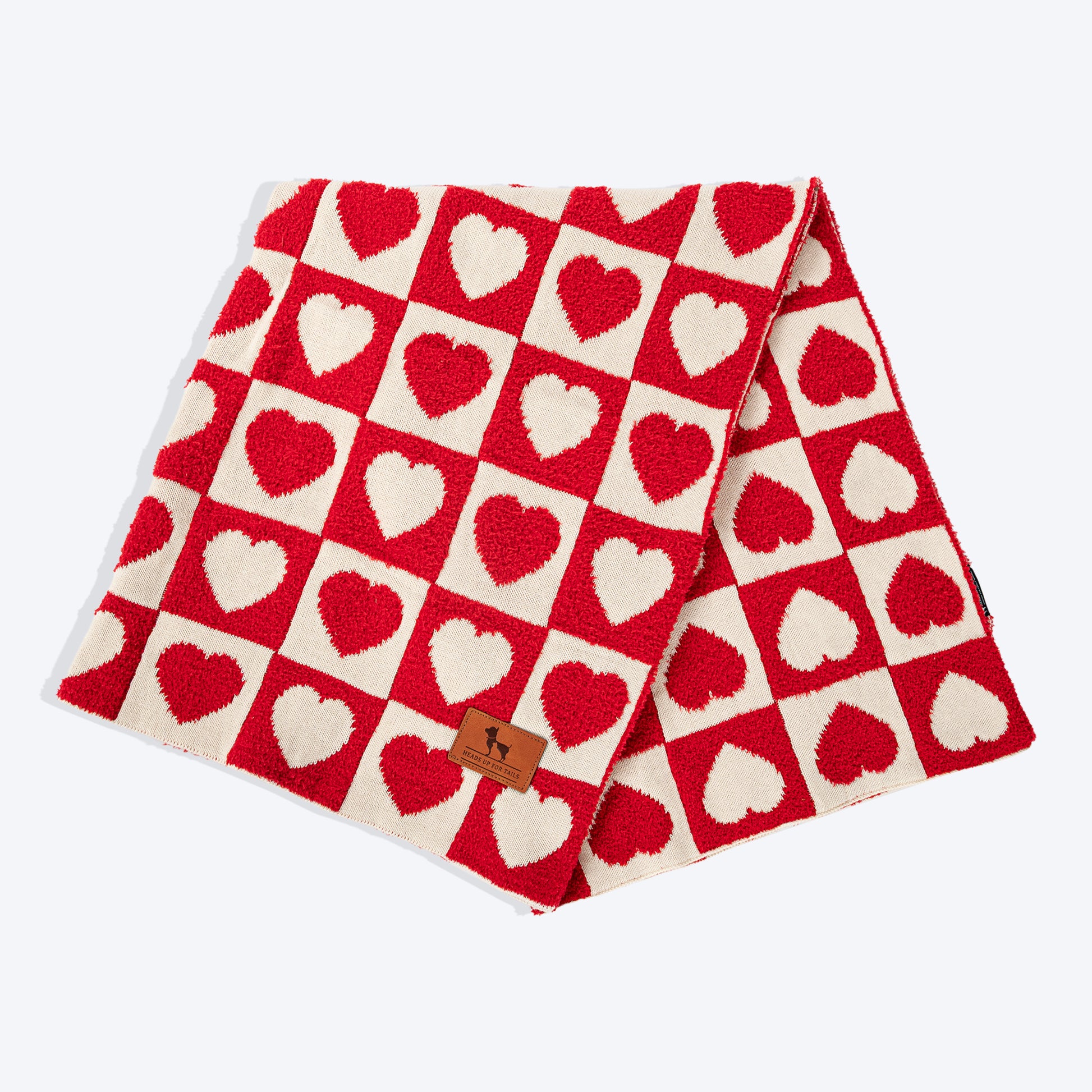 HUFT Snuggle Hearts Blanket For Dog & Cat - Red - Heads Up For Tails