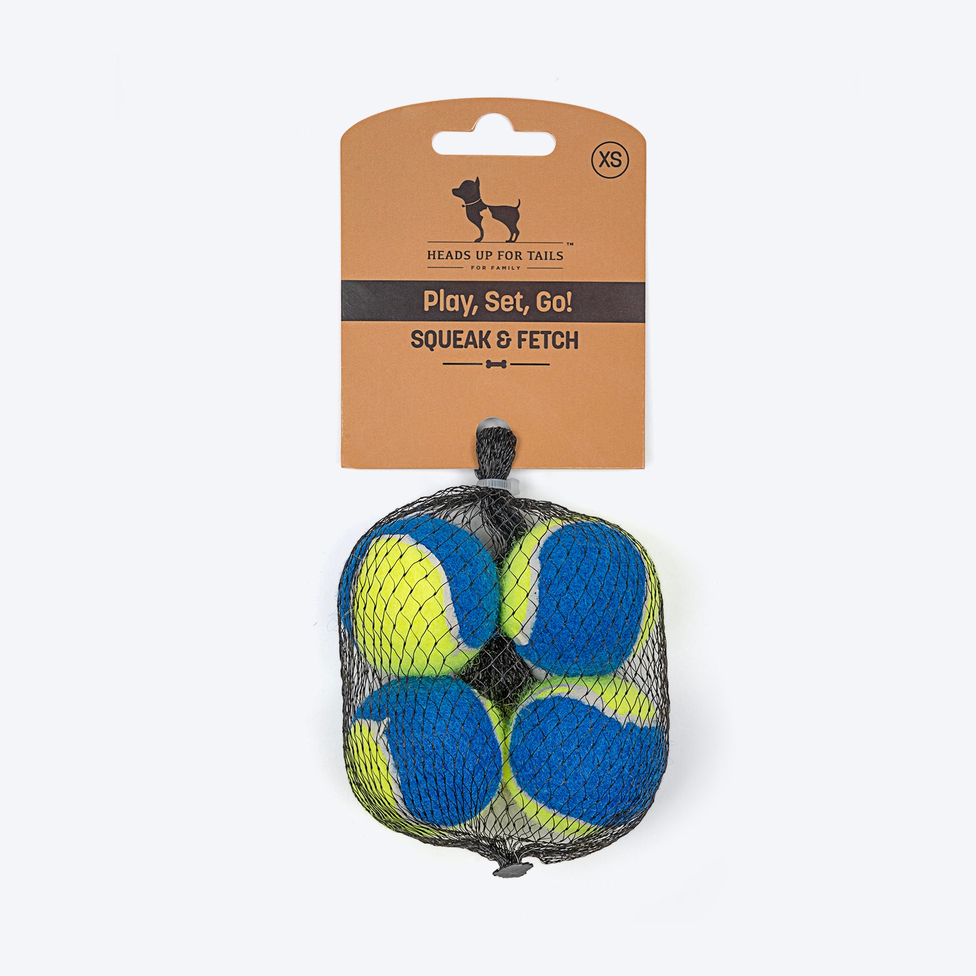 HUFT Squeaky Tennis Balls For Cats & Small Dogs - XS - Pack of 4_02