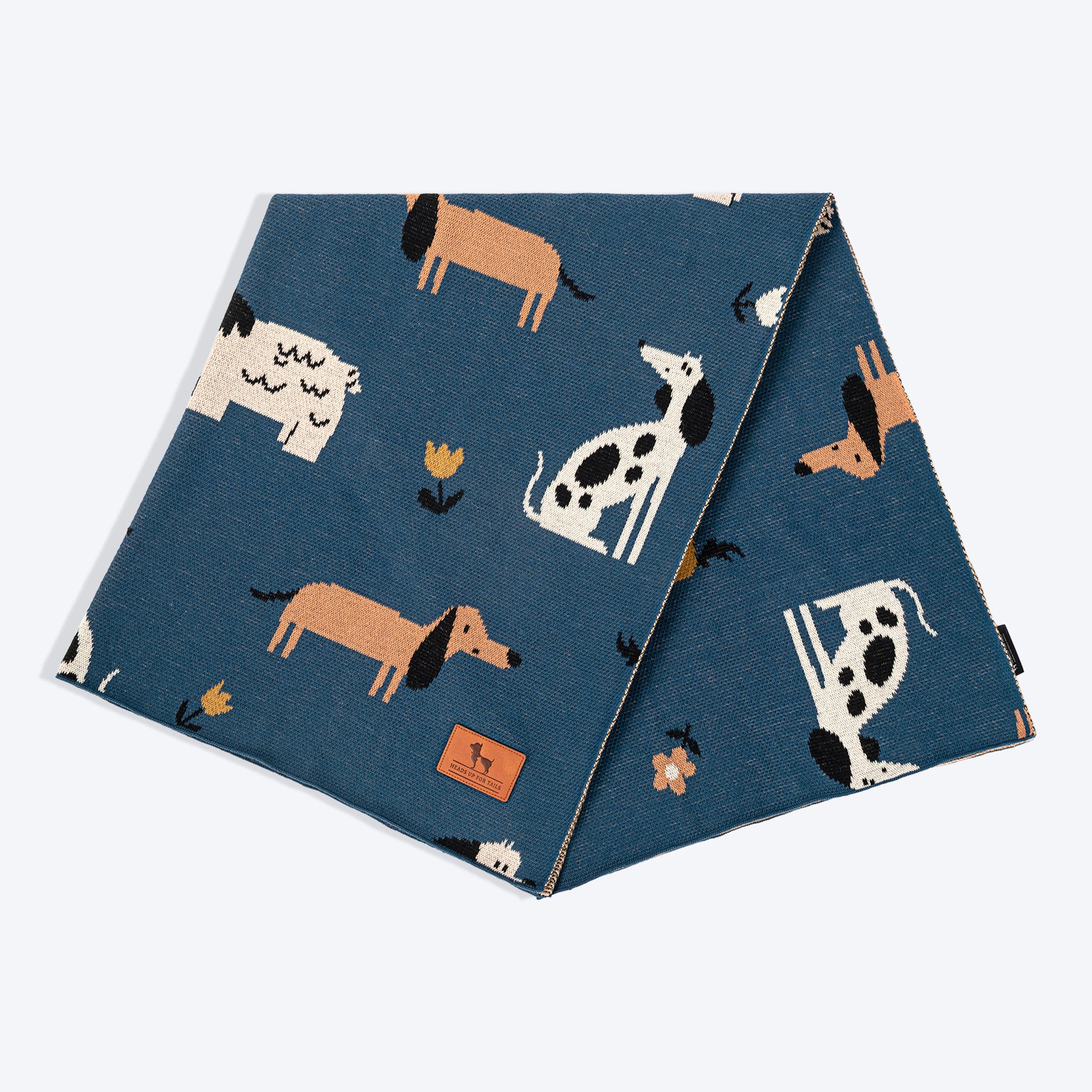 HUFT Bark & Bloom Blanket For Dog - Blue - Heads Up For Tails