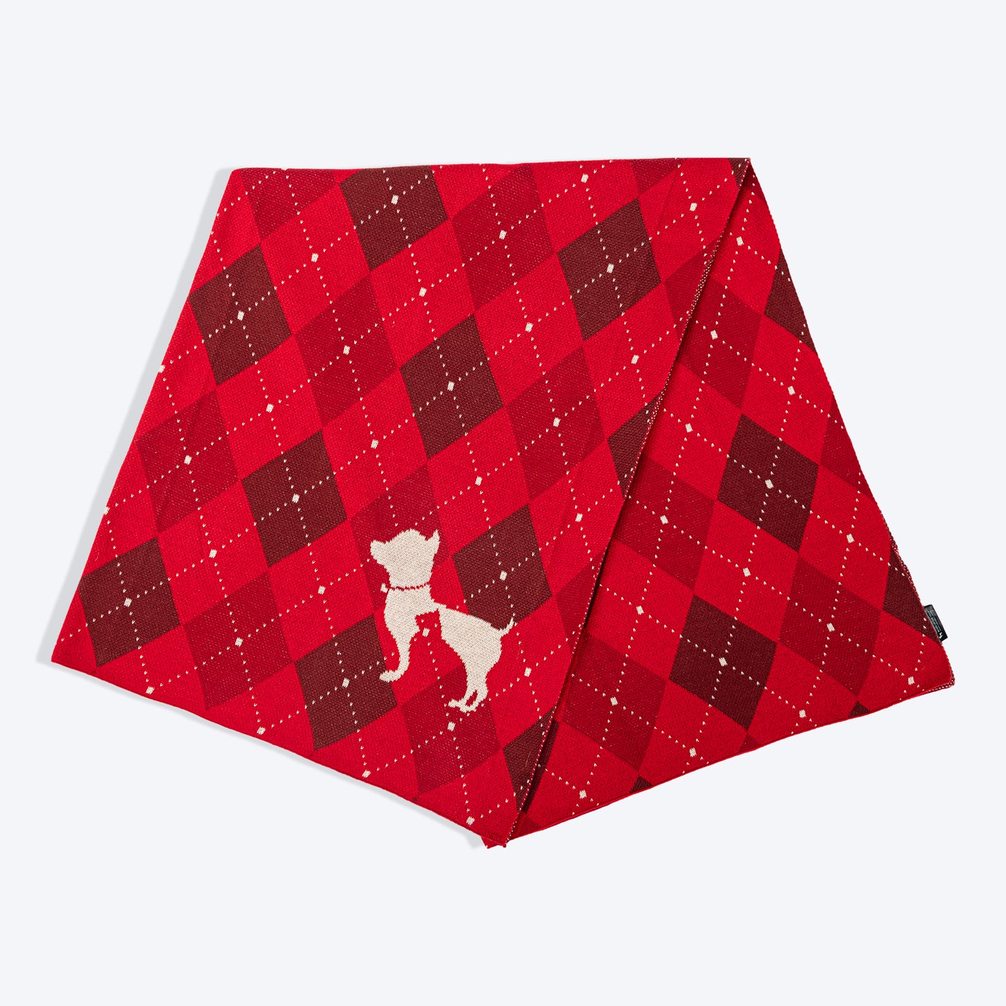 HUFT Cuddle Checks Blanket For Dog & Cat - Red - Heads Up For Tails
