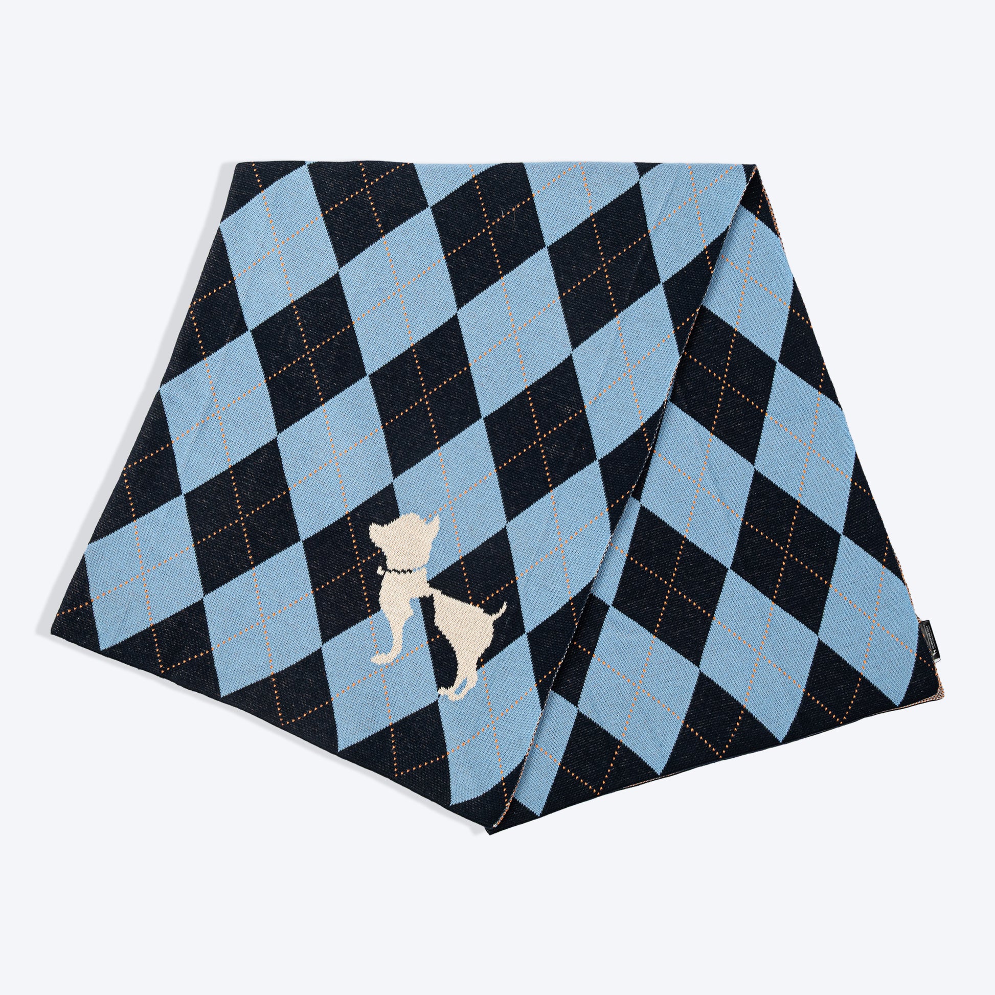 HUFT Cuddle Checks Blanket For Dog & Cat - Blue - Heads Up For Tails