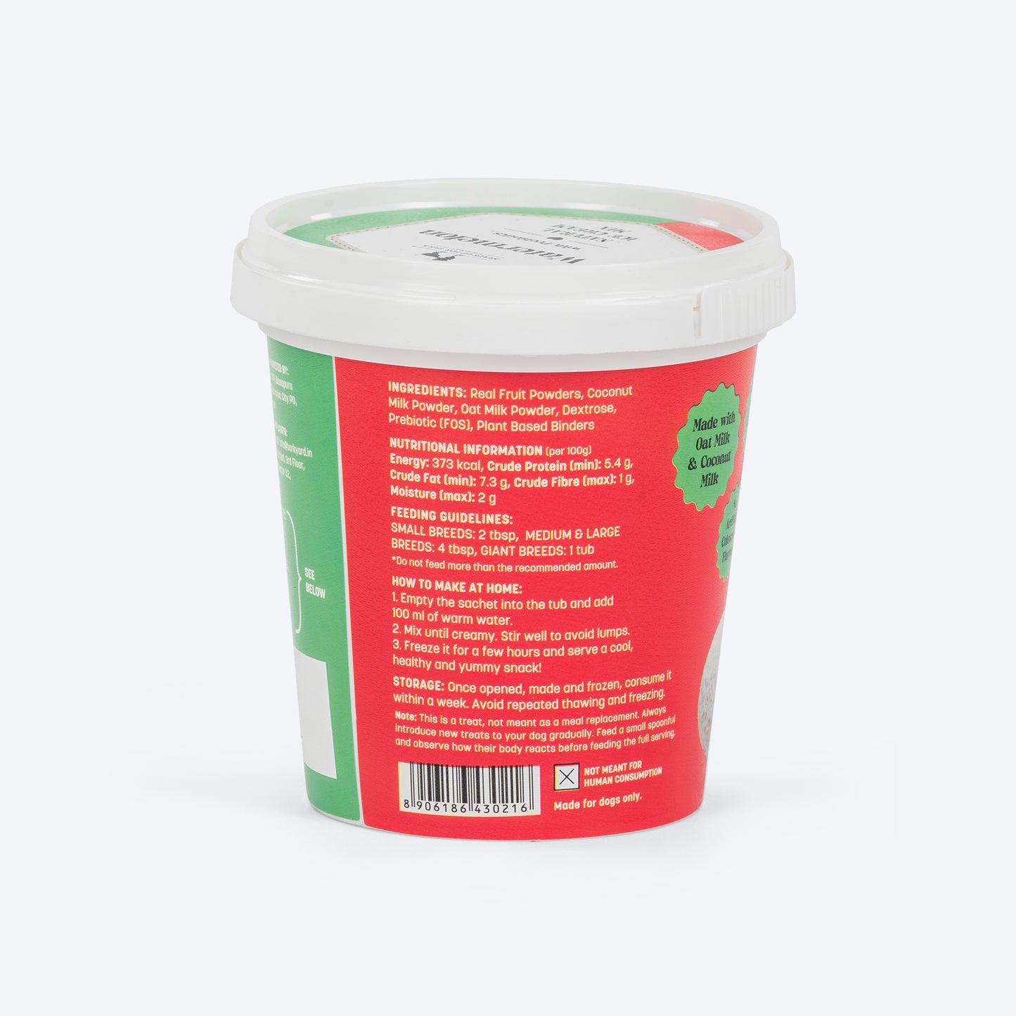 HUFT Watermelon Ice Cream With Prebiotics Mix Treat For Dog - 40 gm - Heads Up For Tails