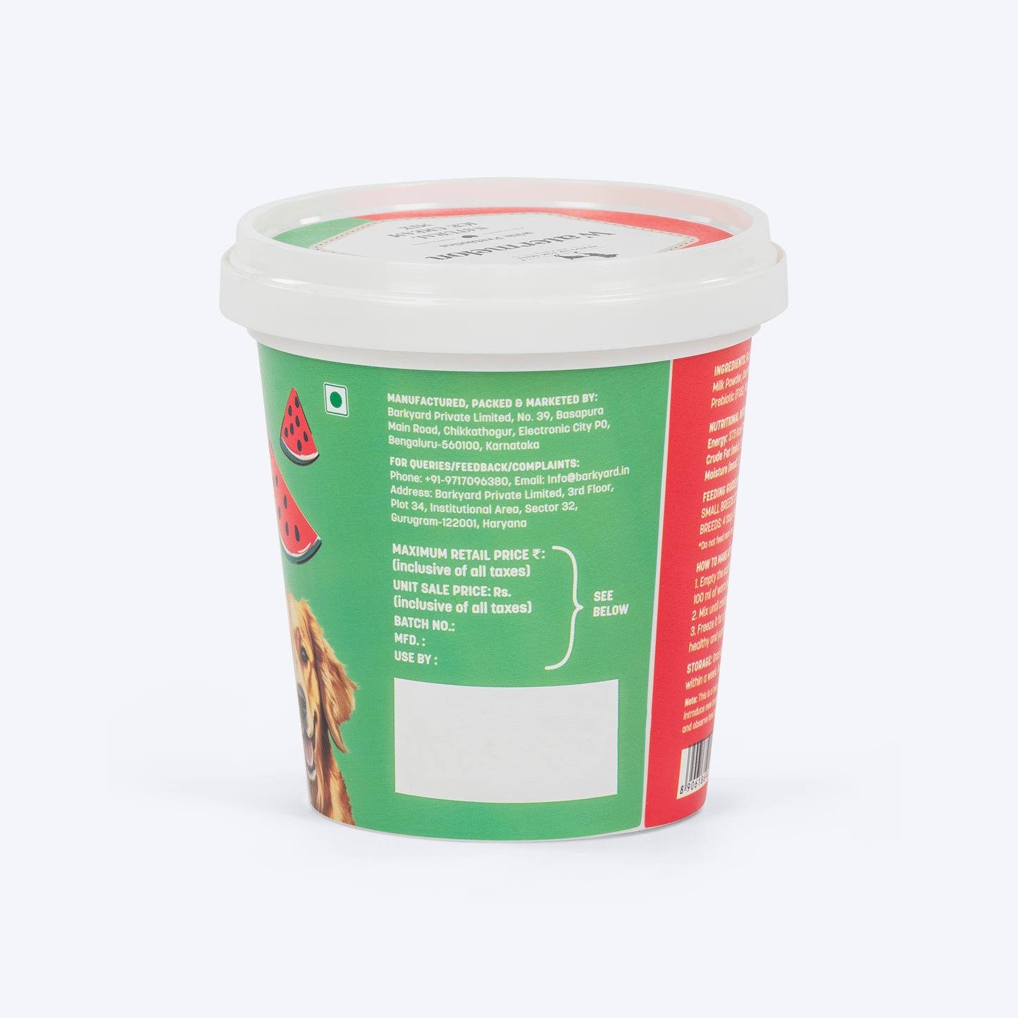 HUFT Watermelon Ice Cream With Prebiotics Mix Treat For Dog - 40 gm - Heads Up For Tails