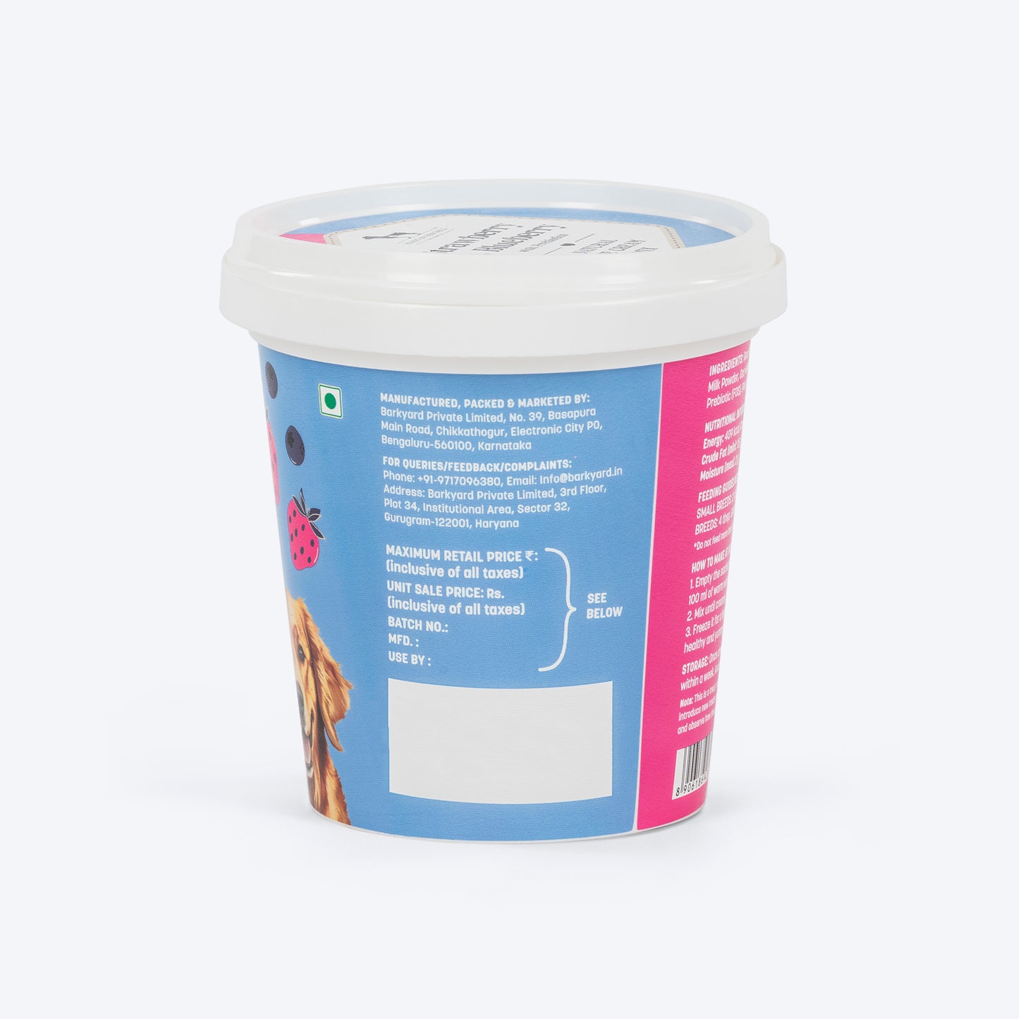 HUFT Ice Cream Strawberry & Blueberry With Prebiotics Mix Treat For Dog - 40 gm - Heads Up For Tails