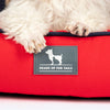 HUFT Ellie Classic Lounger Bed For Dog - Red & Navy - Heads Up For Tails