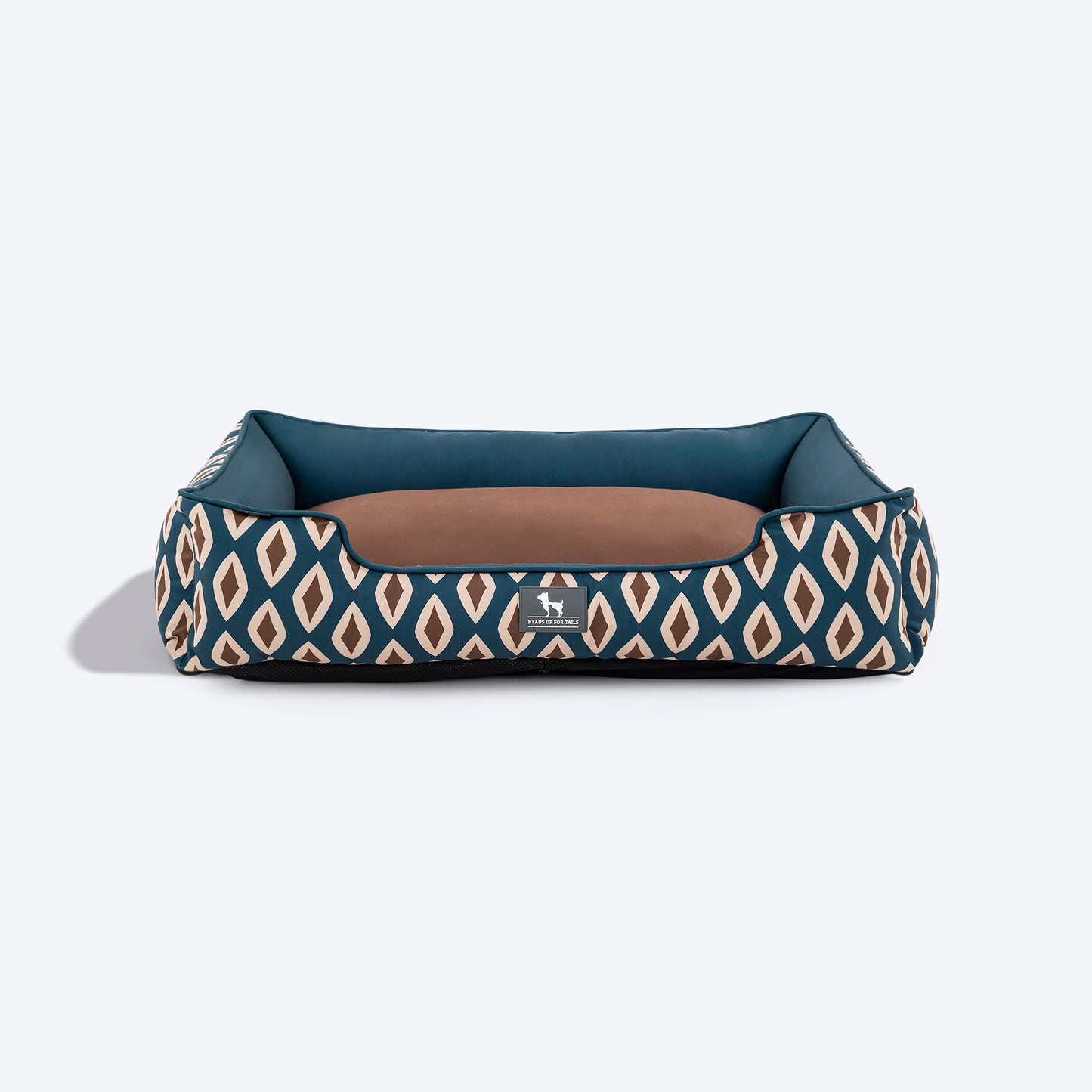 HUFT Bohemian Bliss Lounger Dog Bed - Teal & Brown -01