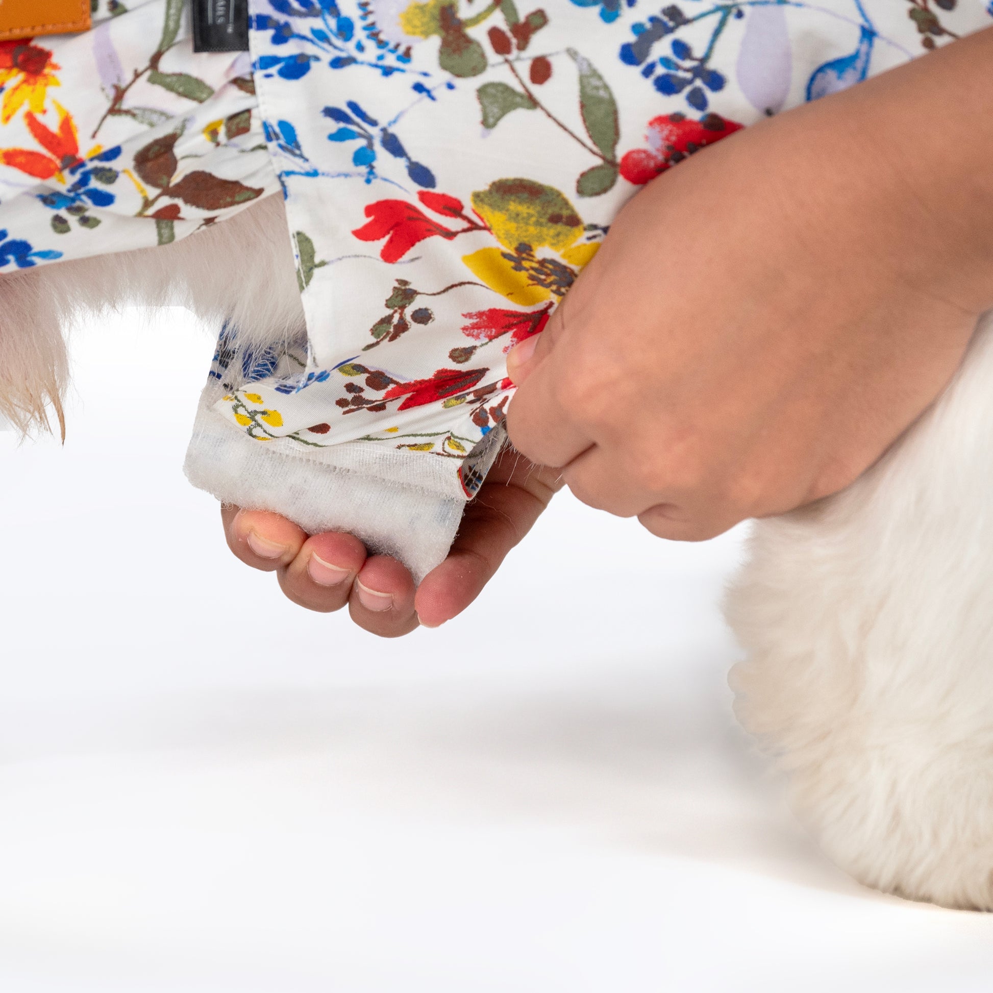 HUFT Printed White Floral Cotton Dress For Dog - White - Heads Up For Tails