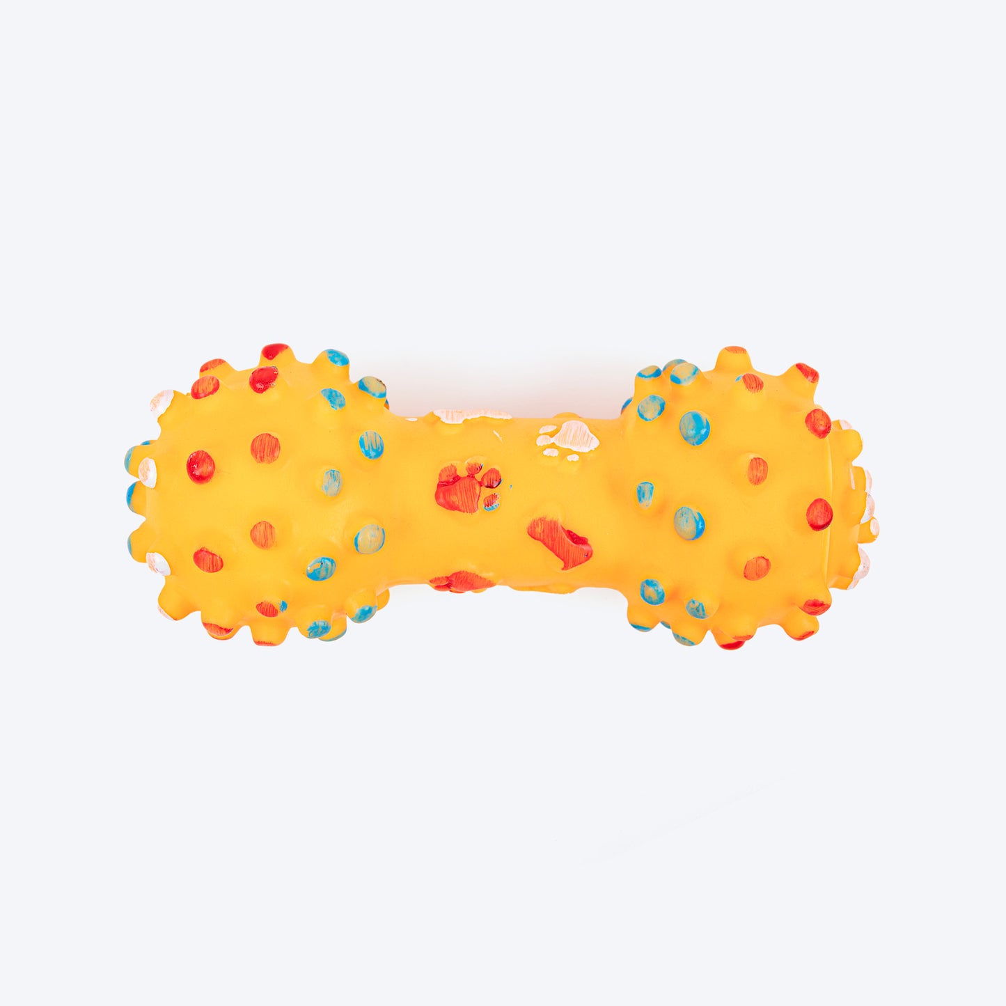 TLC Dumbbell Squeaky Toy For Dog - Yellow - Heads Up For Tails
