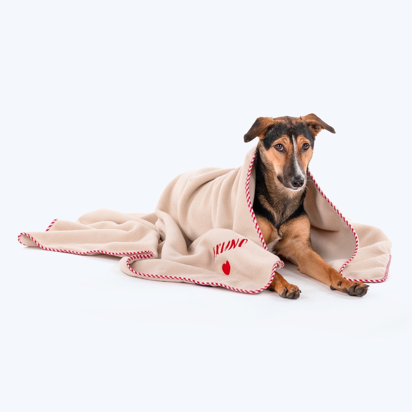 HUFT Personalised Snuggle Blanket For Dog & Cat - Beige - Heads Up For Tails