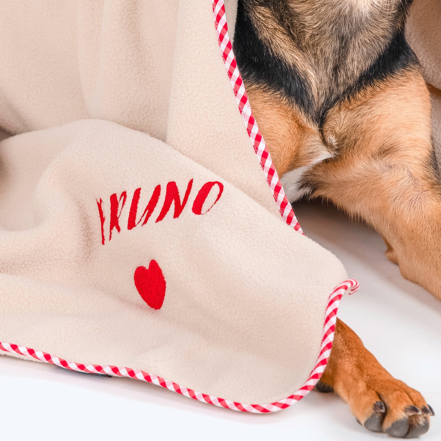 HUFT Personalised Snuggle Blanket For Dog & Cat - Beige - Heads Up For Tails