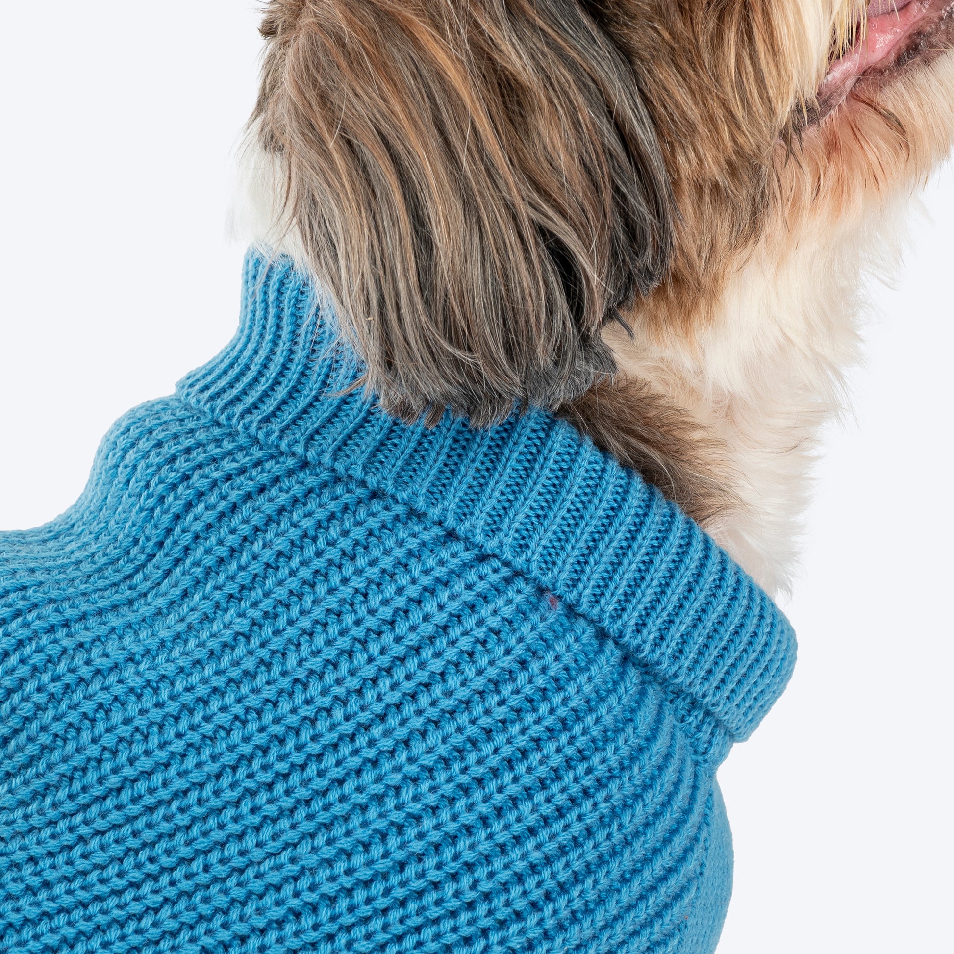 HUFT Snuggle Bear Sweater For Small Dog - Light Blue - Heads Up For Tails