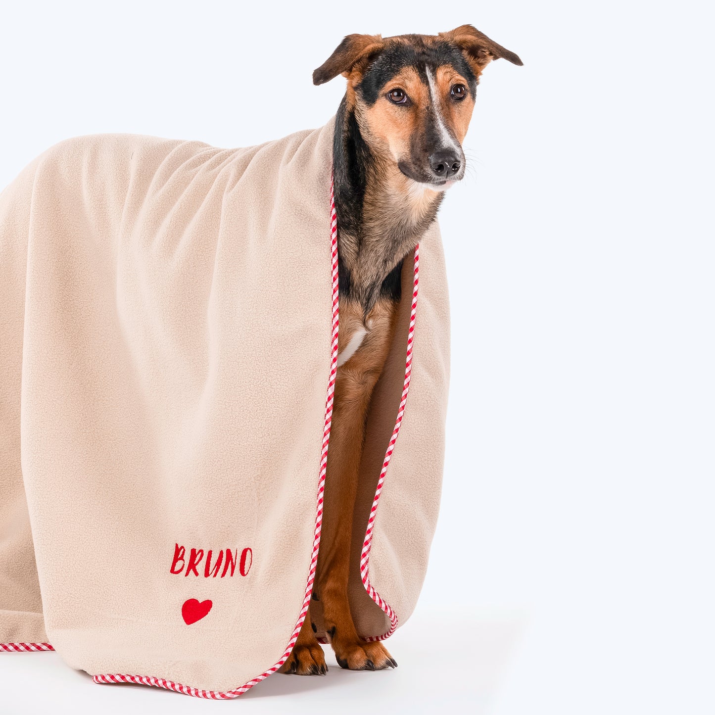 HUFT Personalised Snuggle Blanket For Dog & Cat - Beige - Heads Up For Tails