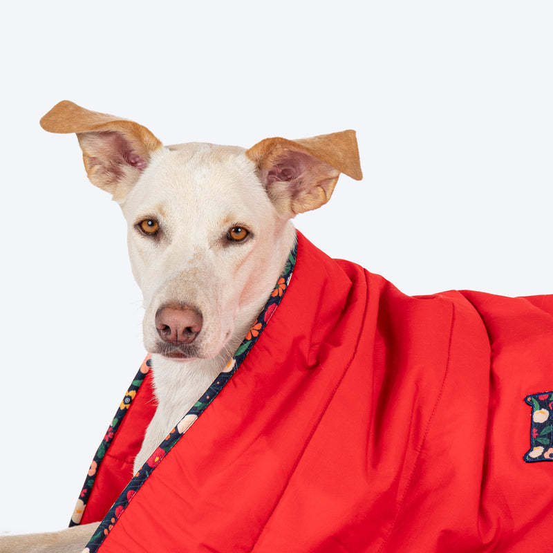 HUFT Personalised Sweet Dreams Blanket For Dog & Cat - Red - Heads Up For Tails