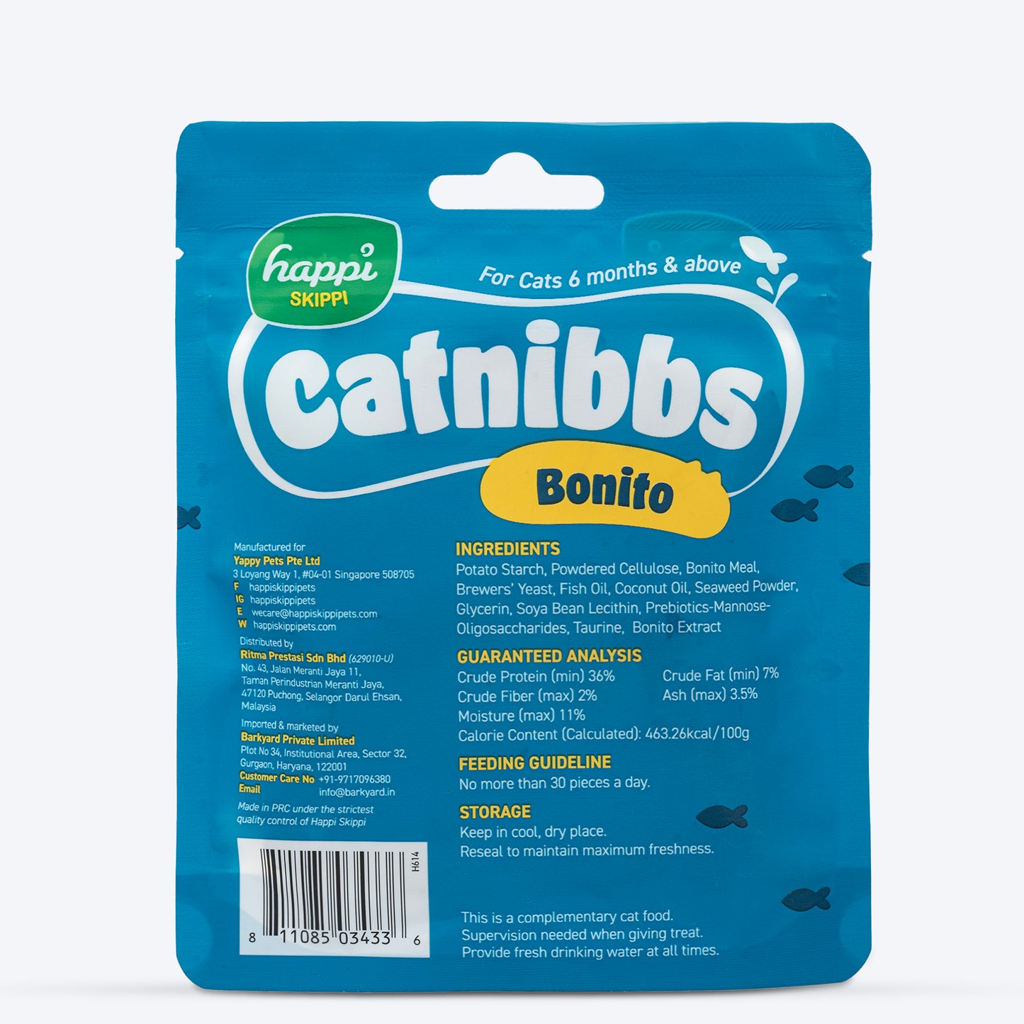 Happi Skippi Catnibbs Bonito Vitality Chewy & Yummy Cat Treat - 60 gm - Heads Up For Tails