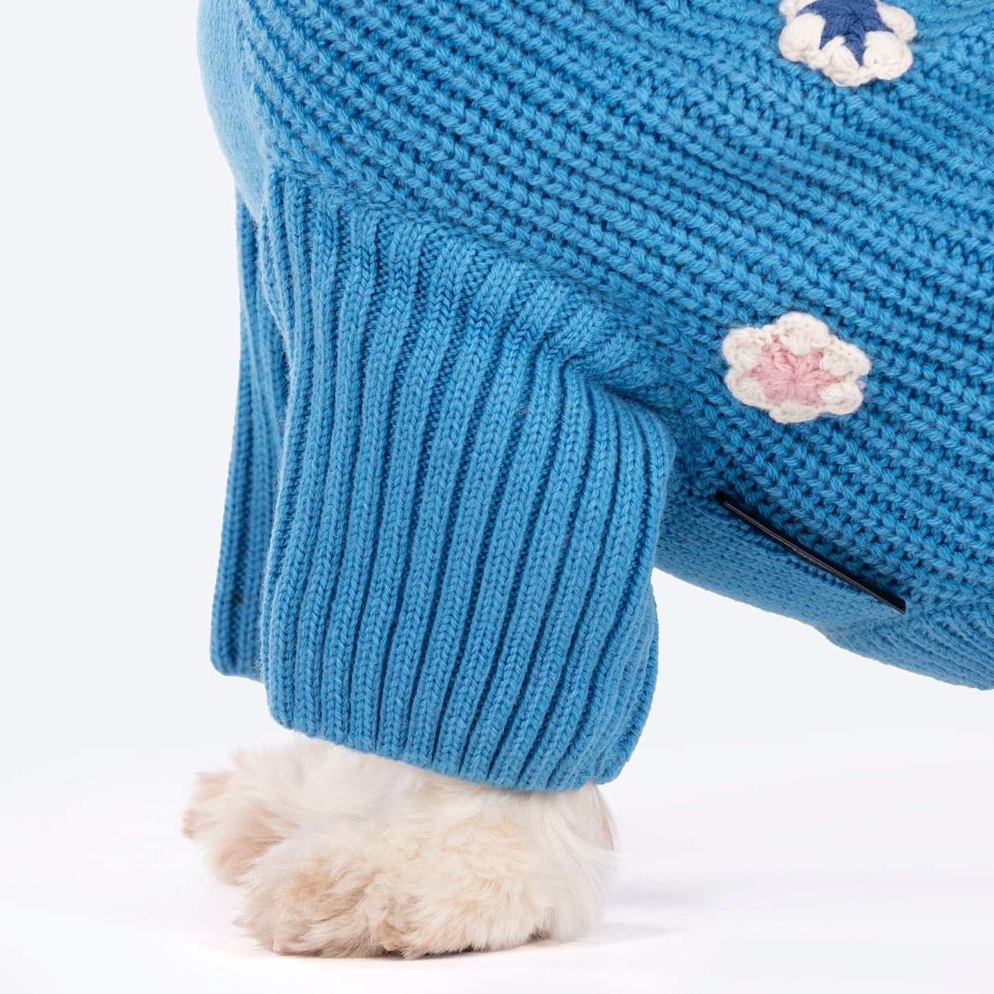HUFT Frosty Flowers Sweater For Small Dog - Blue - Heads Up For Tails