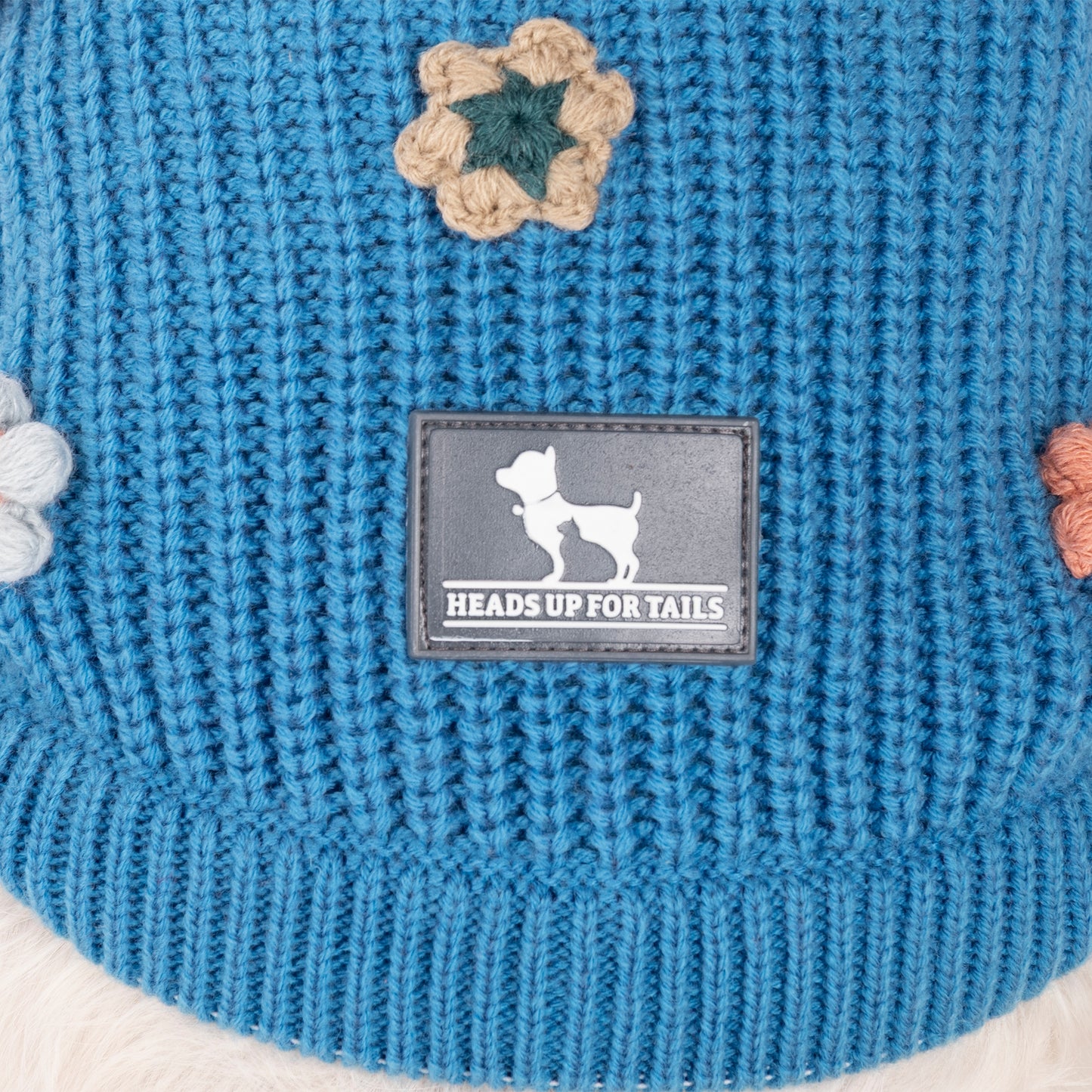 HUFT Frosty Flowers Sweater For Small Dog - Blue - Heads Up For Tails