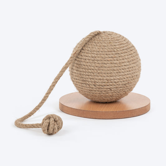 HUFT Pawplay Scratcher With Toy For Cat - Brown - Heads Up For Tails