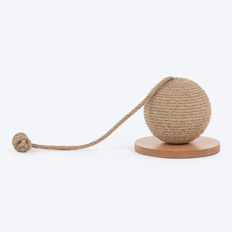 HUFT Pawplay Scratcher With Toy For Cat - Brown - Heads Up For Tails
