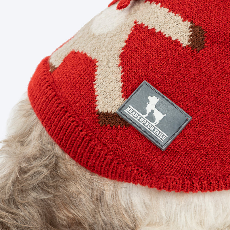 HUFT Rudolph'¬€ž¢s Red-Nose Sweater For Small Dog - Red - Heads Up For Tails