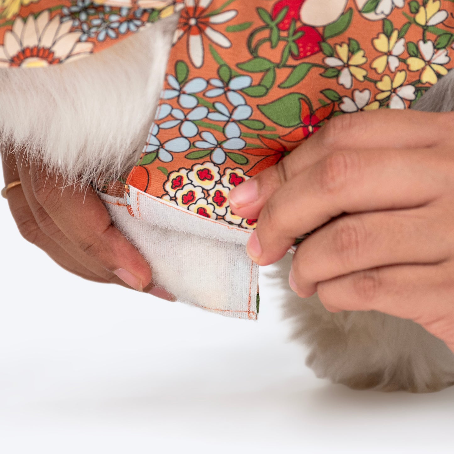 HUFT Printed Floral Cotton Dress For Dog - Brown - Heads Up For Tails