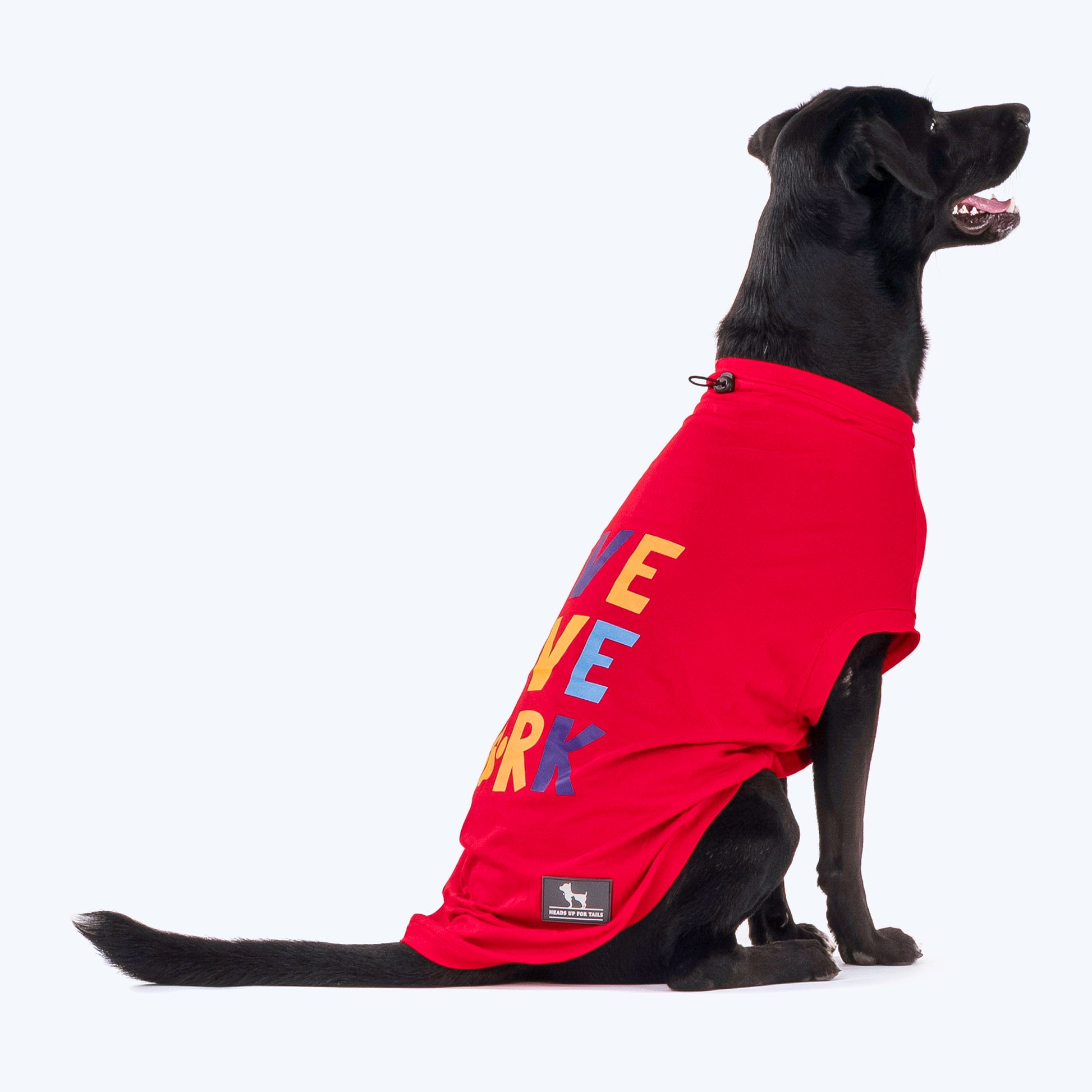 HUFT Live Love Bark T-shirt For Dogs - Red - Heads Up For Tails