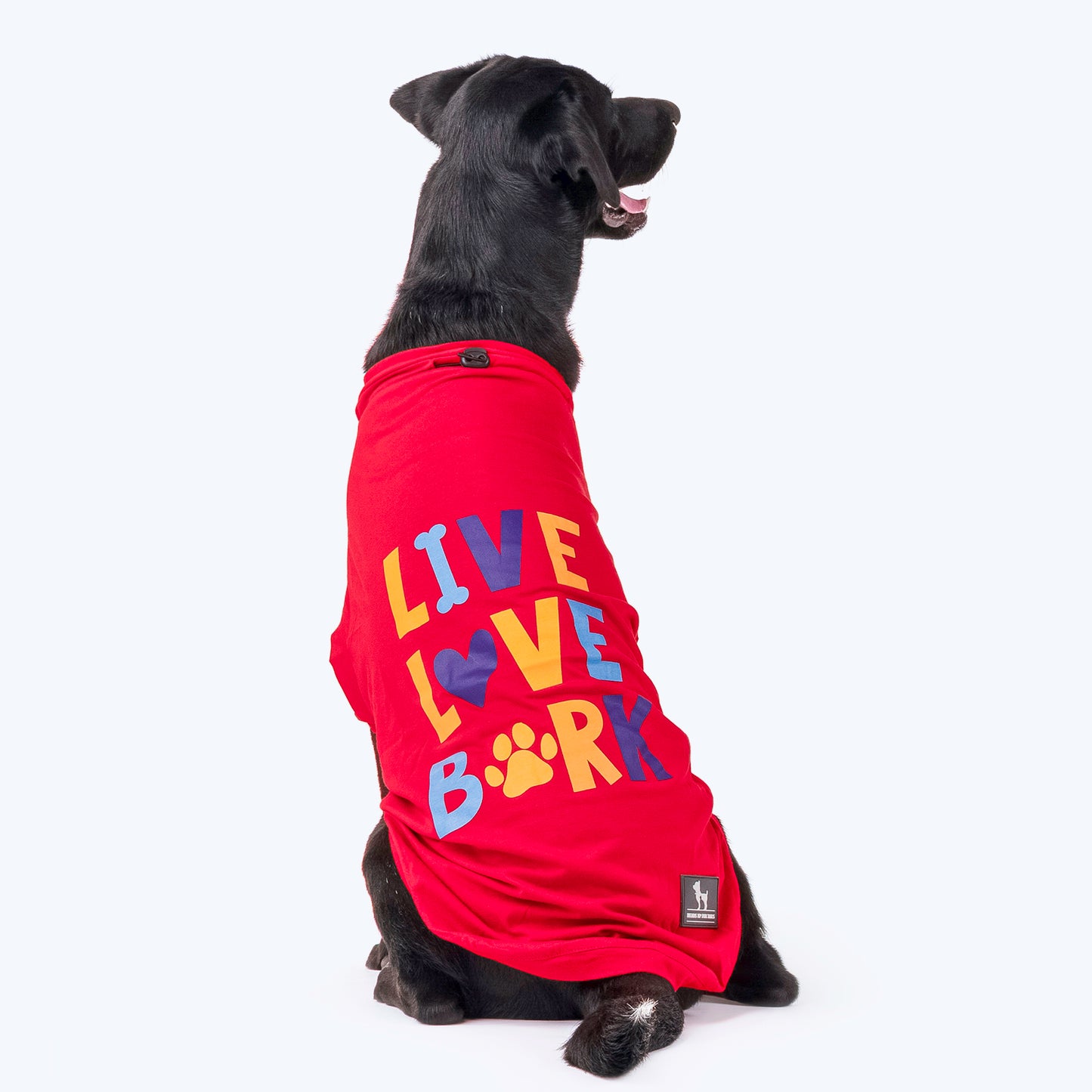 HUFT Live Love Bark T-shirt For Dogs - Red - Heads Up For Tails