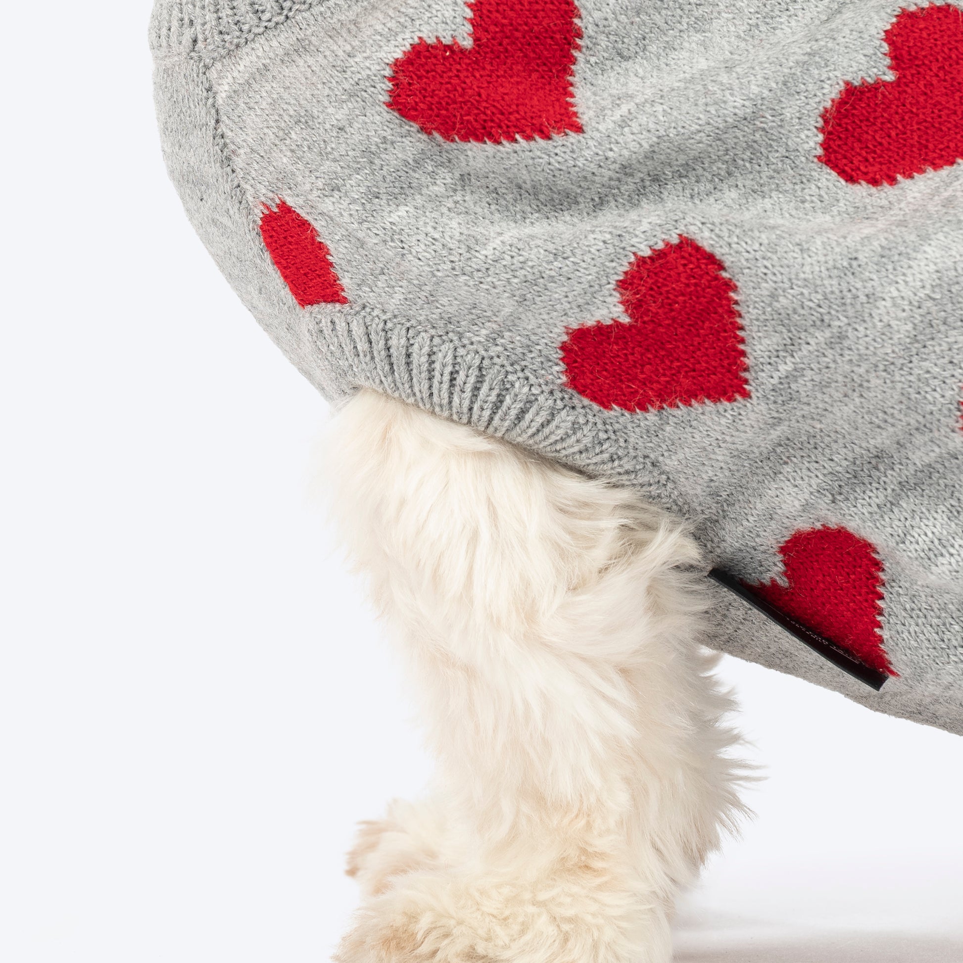 HUFT Classic Love Sweater For Small Dog - Grey - Heads Up For Tails