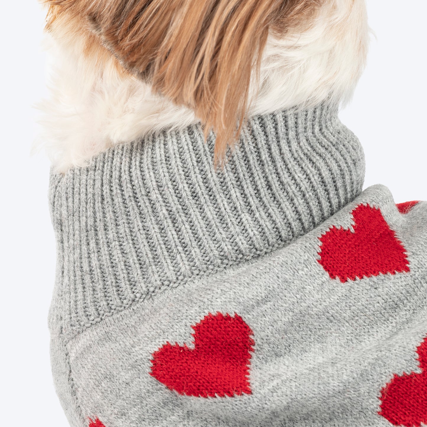 HUFT Classic Love Sweater For Small Dog - Grey - Heads Up For Tails
