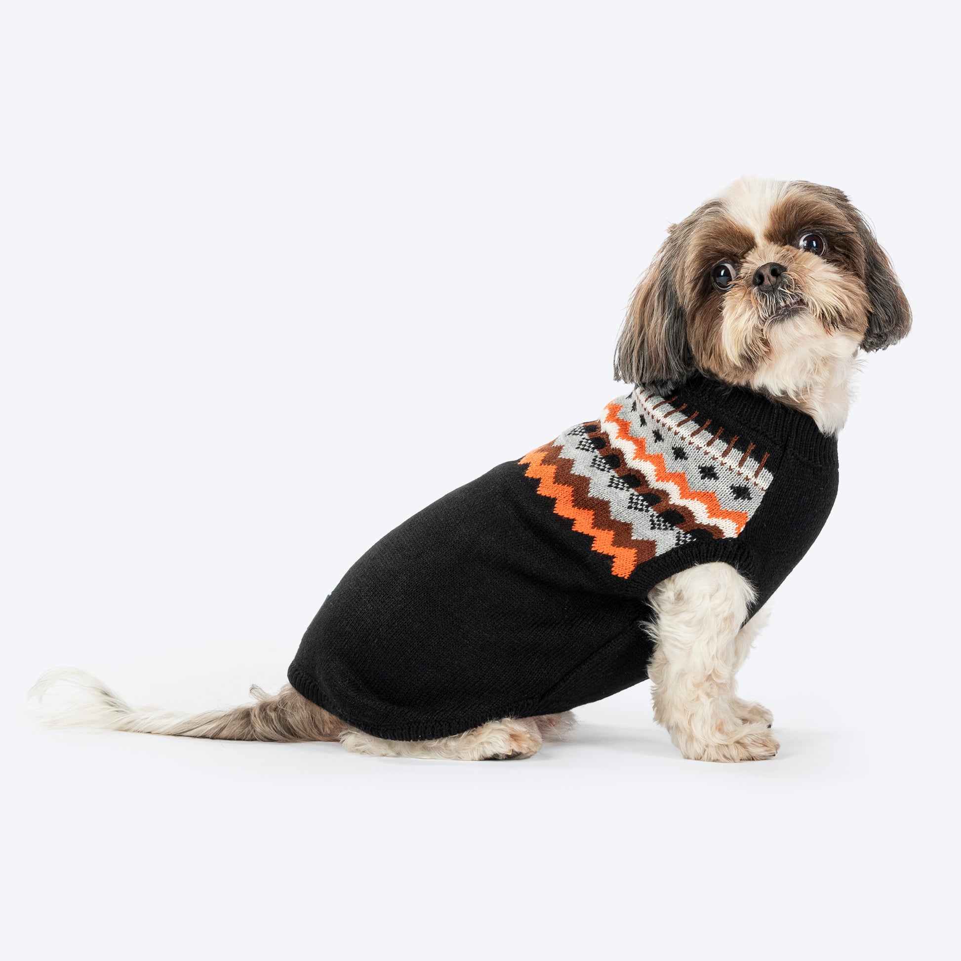 HUFT Snuggle Season Sweater For Dog - Black - Heads Up For Tails
