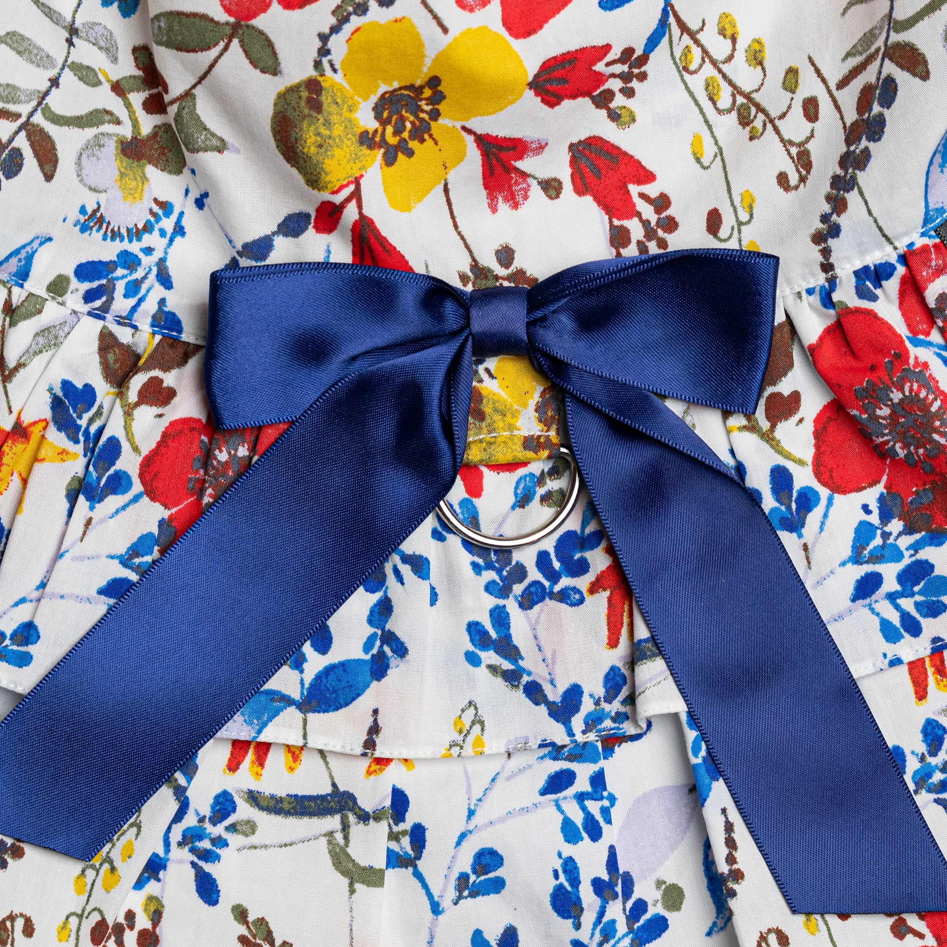 HUFT Printed White Floral Cotton Dress For Dog - White - Heads Up For Tails