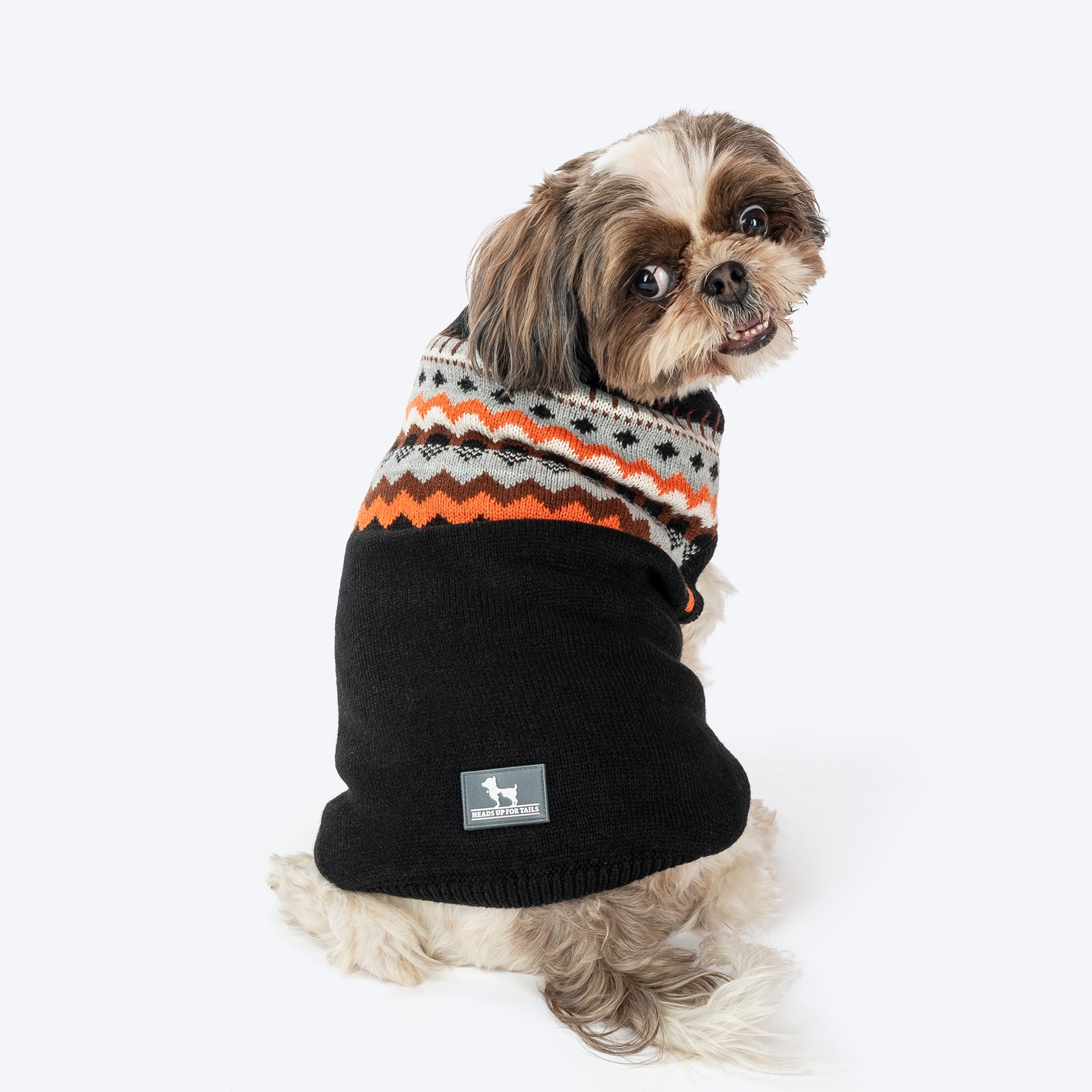 HUFT Snuggle Season Sweater For Dog - Black - Heads Up For Tails